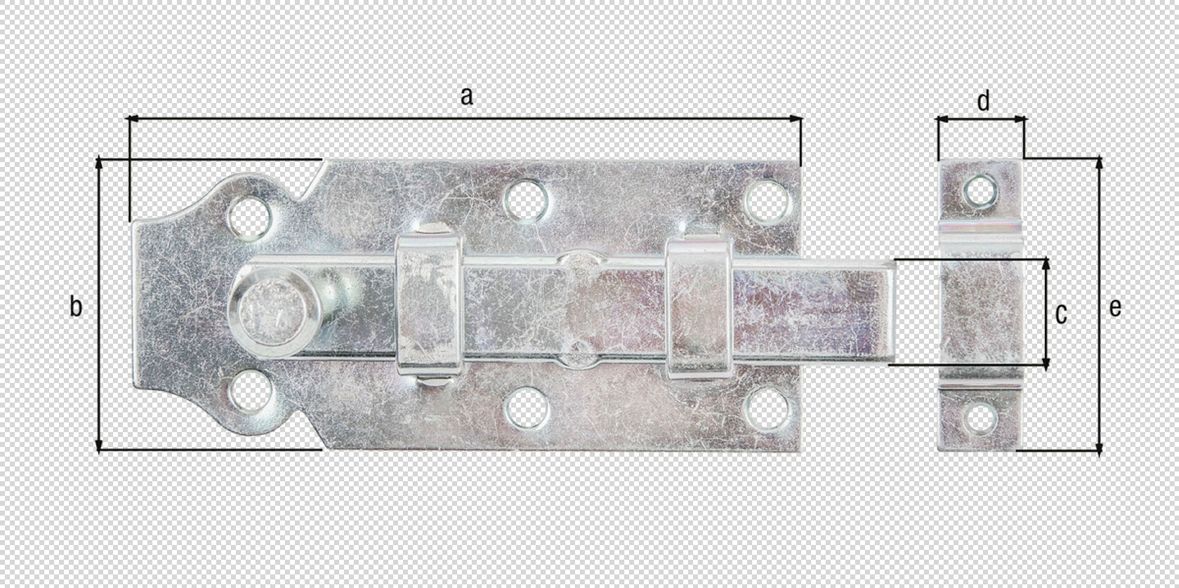Türriegel mit Knopfgriff 100x44 verzinkt