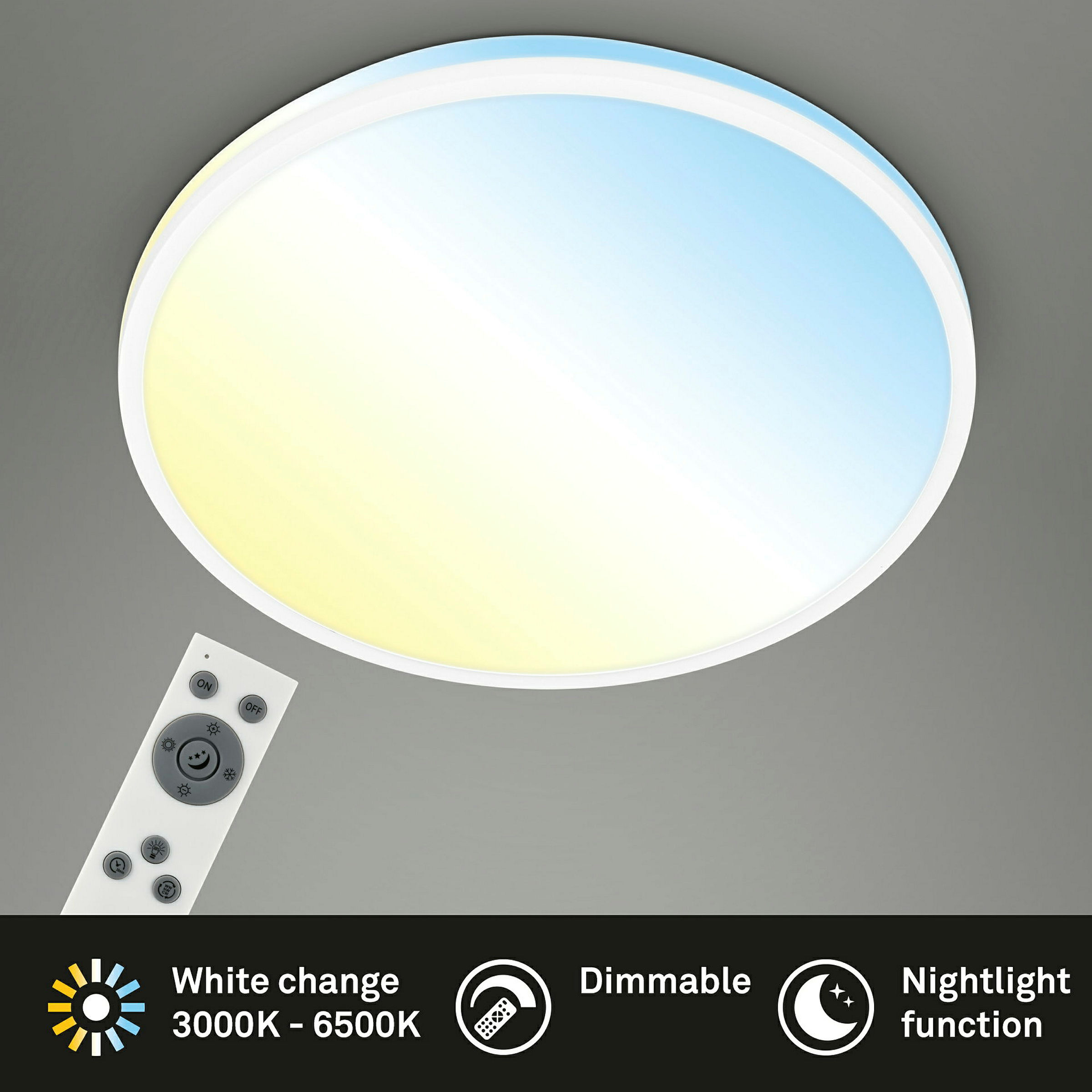 LANA CCT LED Deckenleuchte, Weiß matt, LED / 22W
