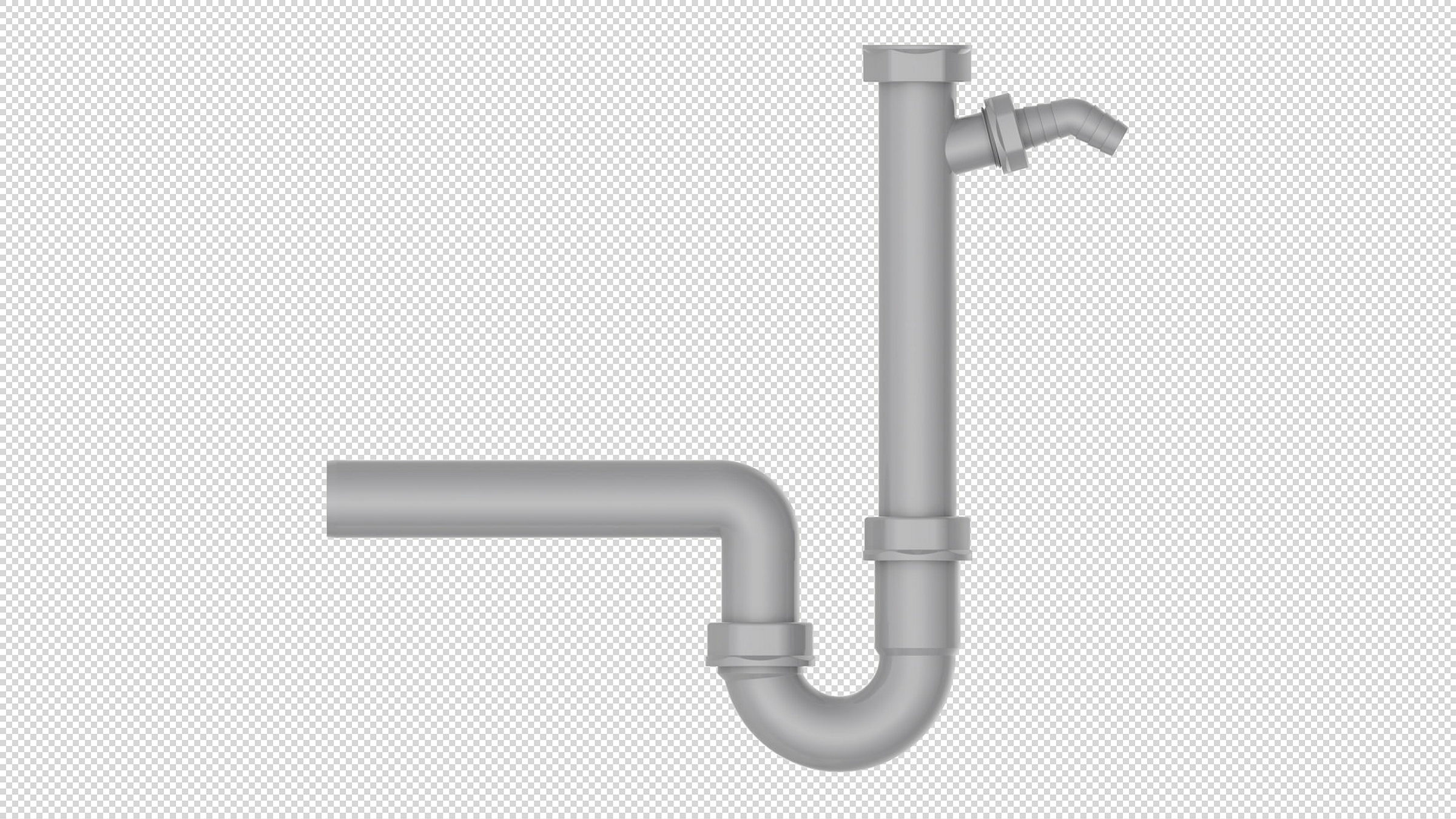 ECO-SAVE KS Spültisch-Röhrensiphon,Grau, 1 1/2''IG x 40 mm, mit 3/4'' Gerät