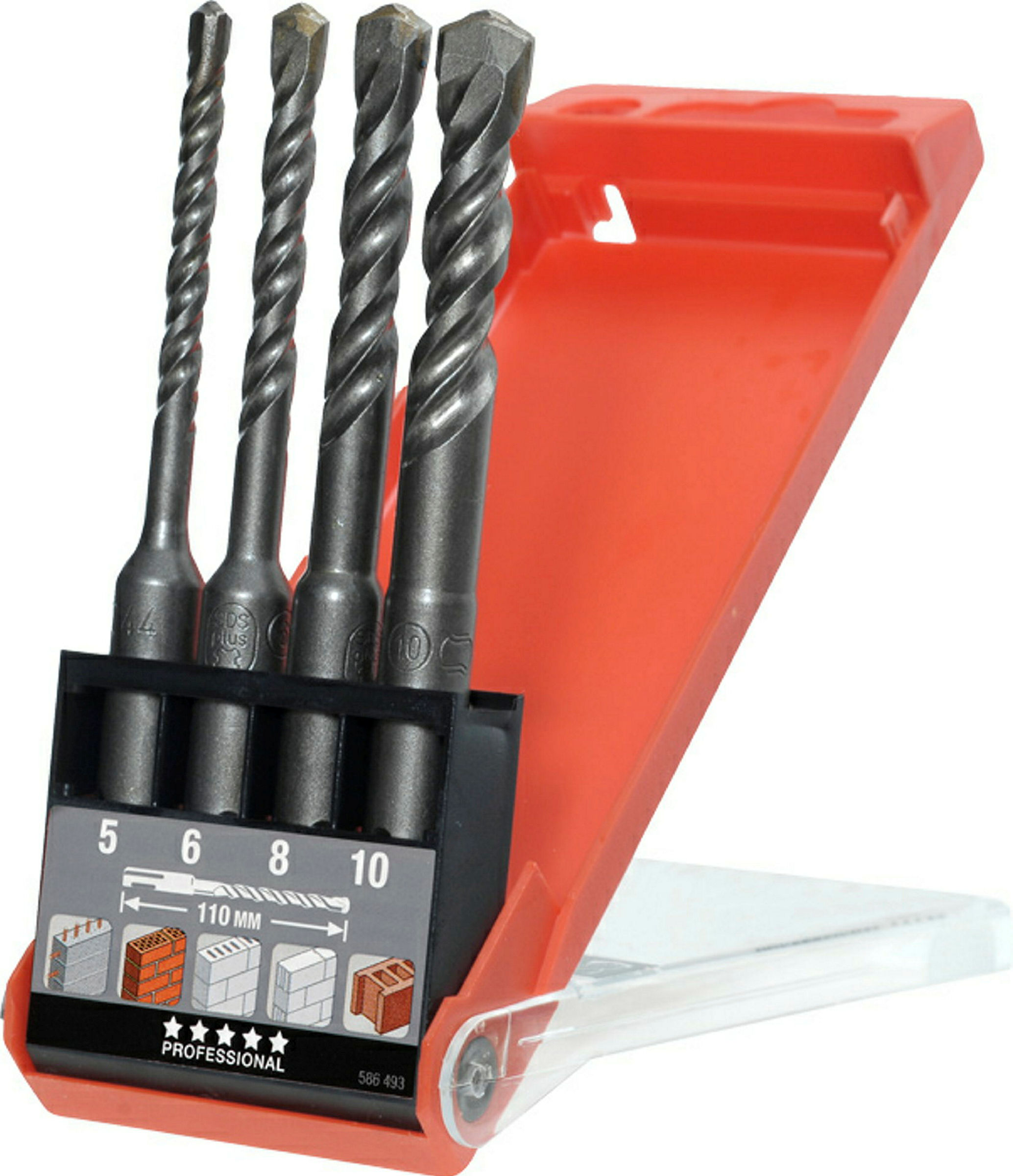 HB 44 SDS plus Hammerbohrersatz, 4-tlg., ø 5, 6, 8, 10 mm