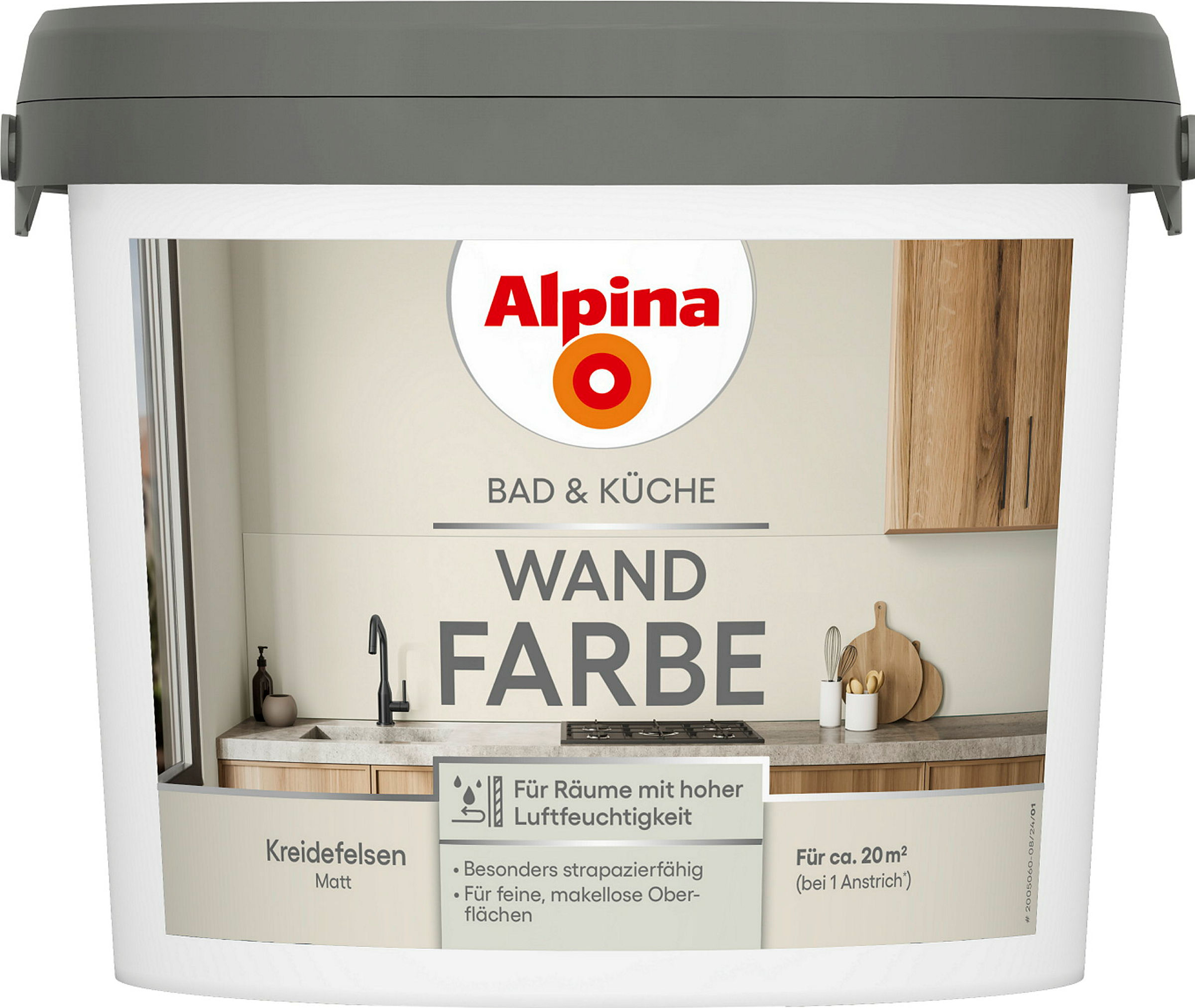 Alpina Bad & Küche Wand-Farbe Kreidefelsen 2,5L