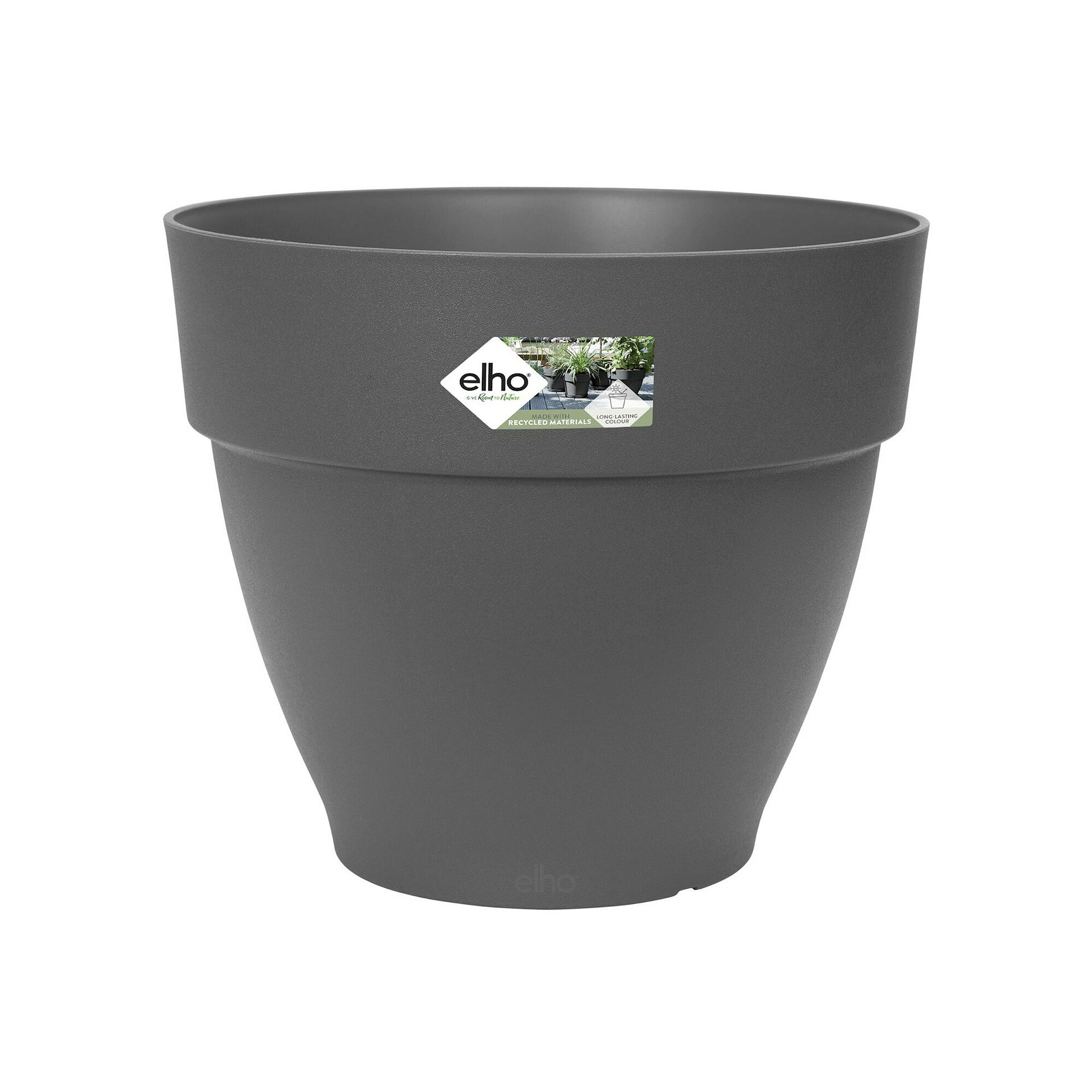 Elho Vibia Campana 30 - Schwarz - L 30 x B 29.8 x H 26 cm - Außen - 100% Re