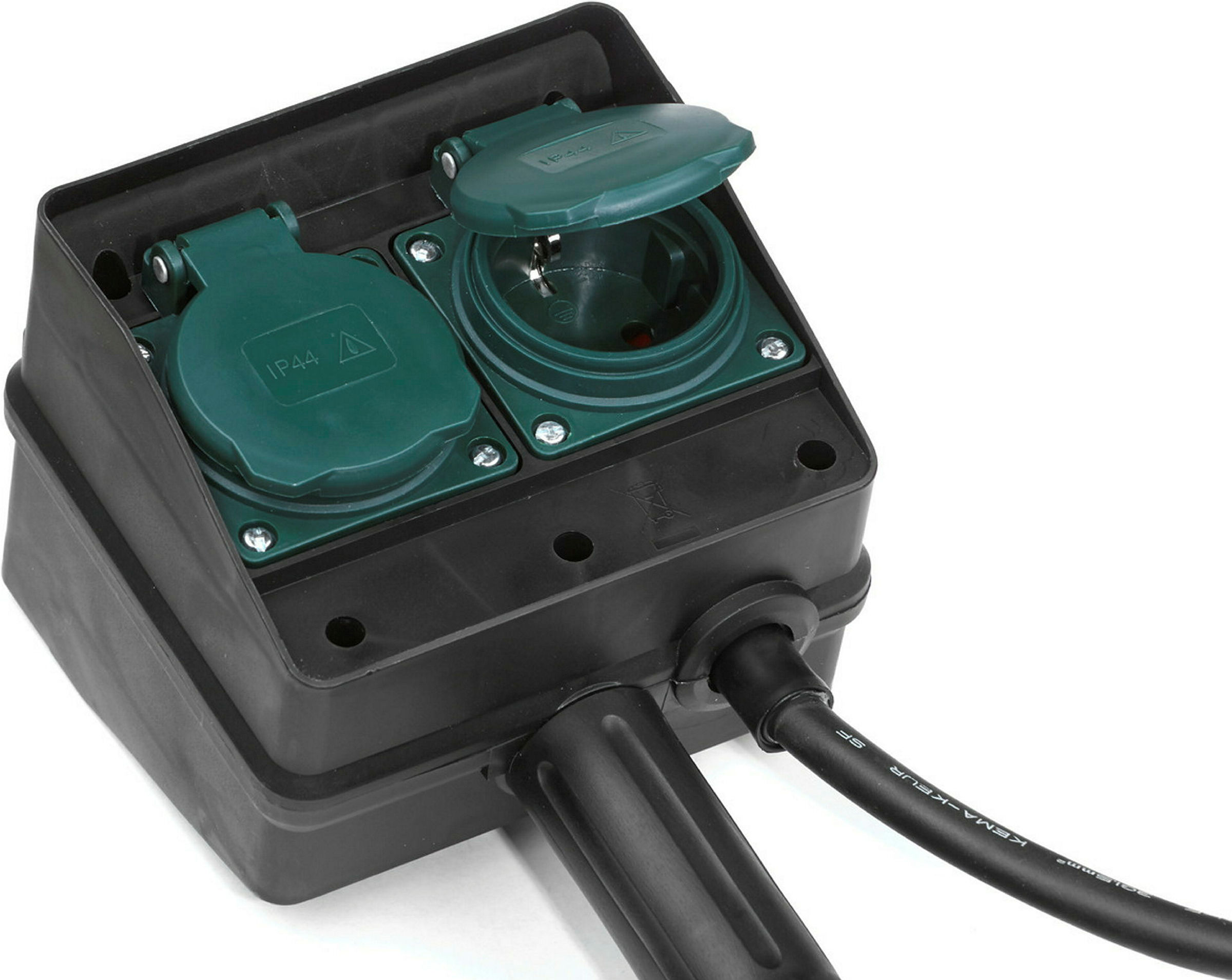 Gartensteckdose mit Erdspiess 4-Fach 10m Kabel H07RN-F3G1,5