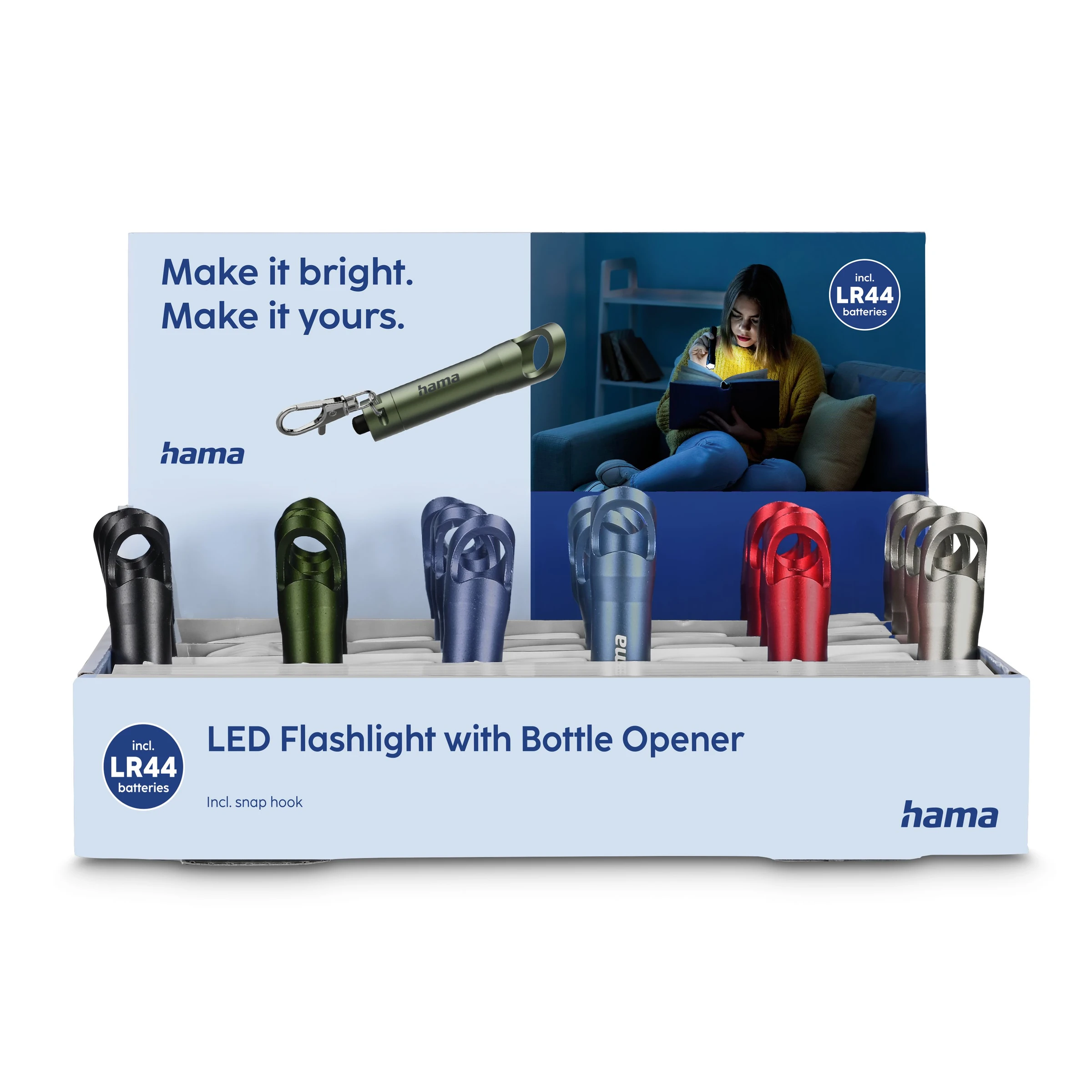 Hama LED-Taschenlampe FL4, Batterien, 24 St./Disp.