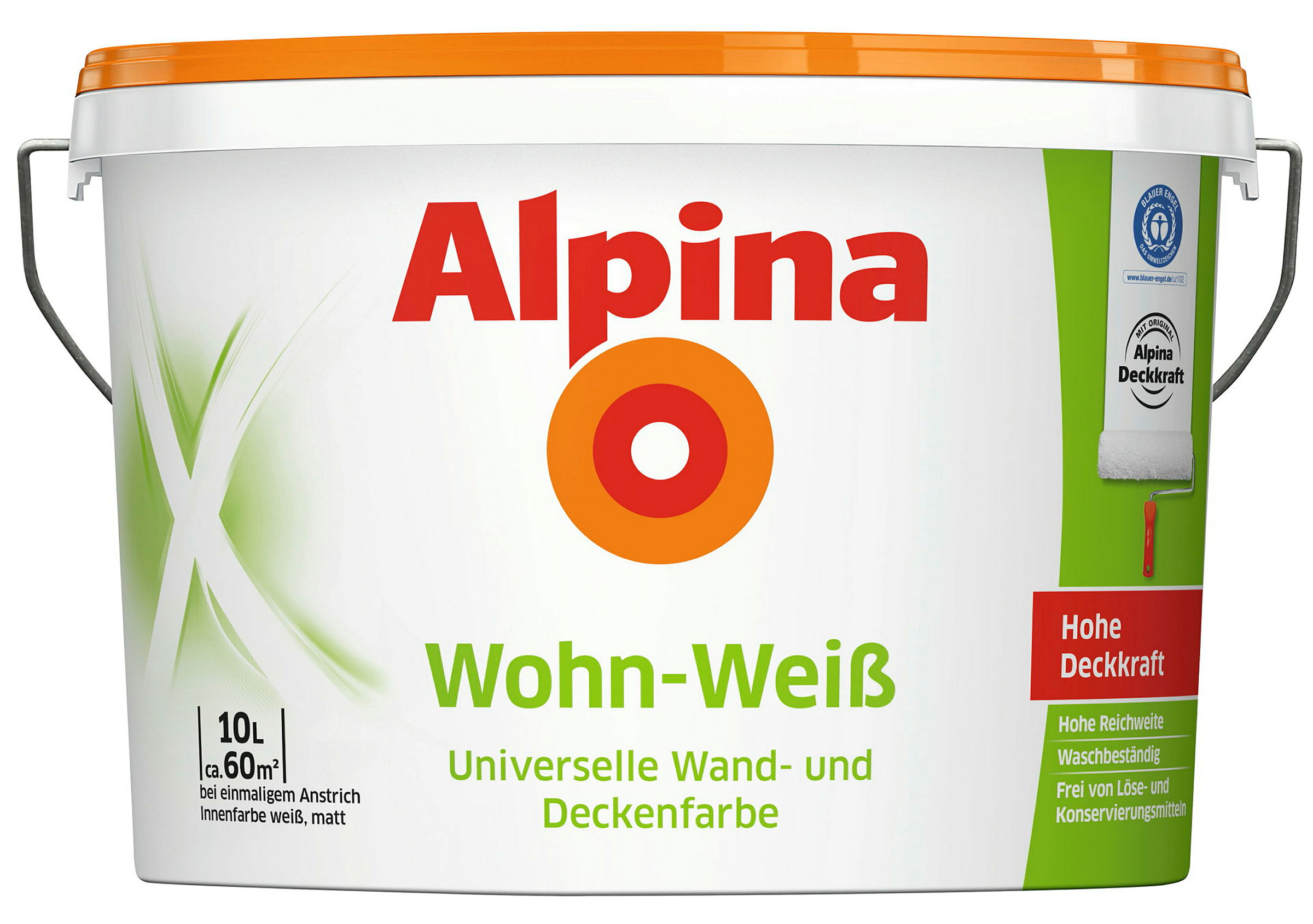 Alpina Wandfarbe Wohn-Weiß 10 Liter matt