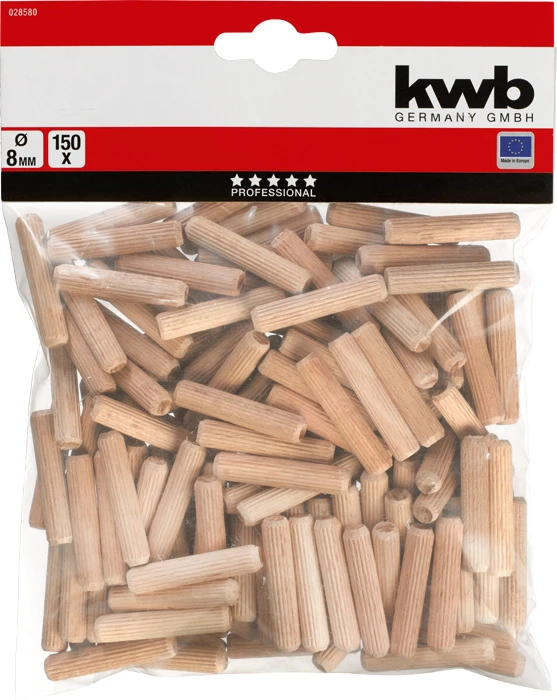 Holzdu bel, 8 x 40 mm, 150 Stk.