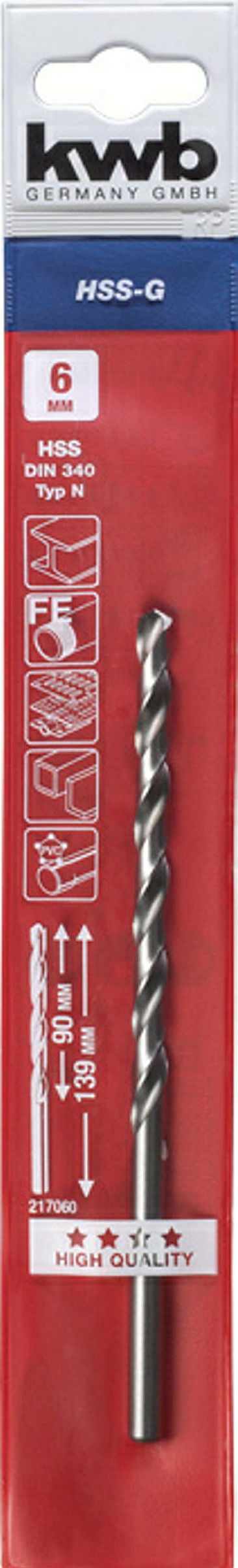 HSS Spiralbohrer, lange Ausführung, ø 6.0 mm