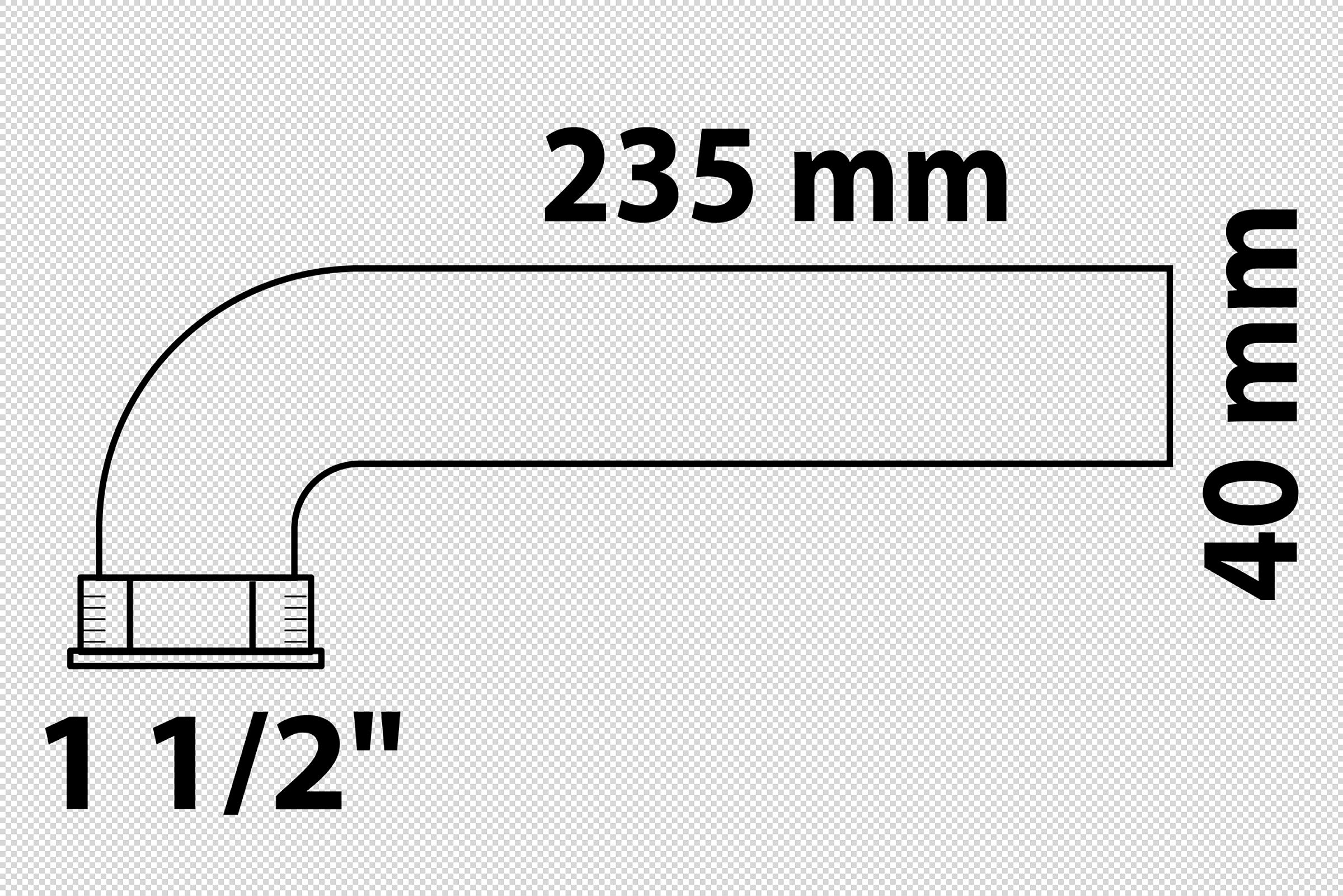 ECO-SAVE KS Abgangsbogen, Grau, 1 1/2''IG x 235 mm x 40 mm