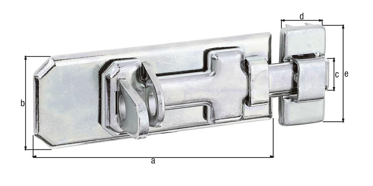 Sicherheits-Schlossriegel mit flachem Griff 100x40 verzinkt