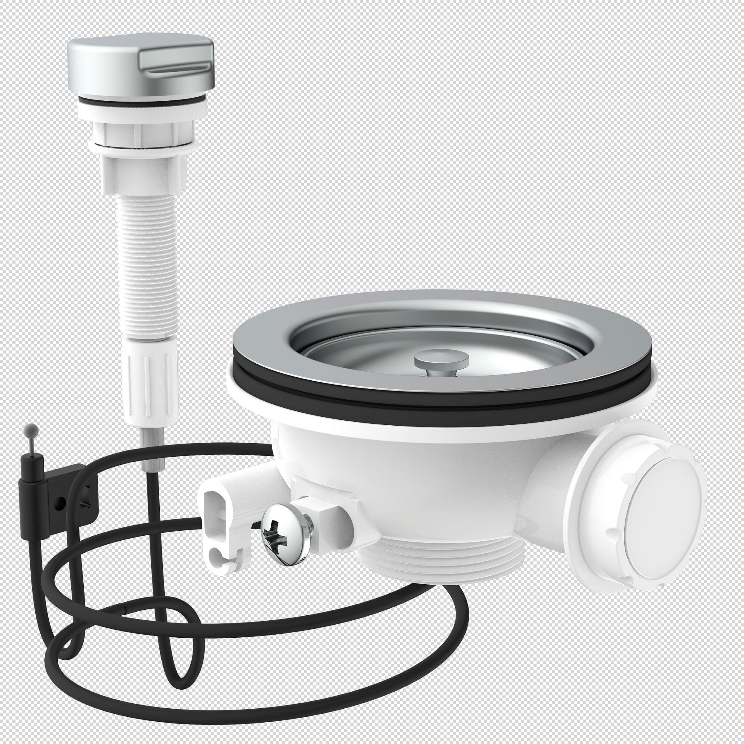 KS Korbventil Bowdenzug, 1 1/2''AG, Edelstahl-Ventilkelch und Sieb Ø114 mm,