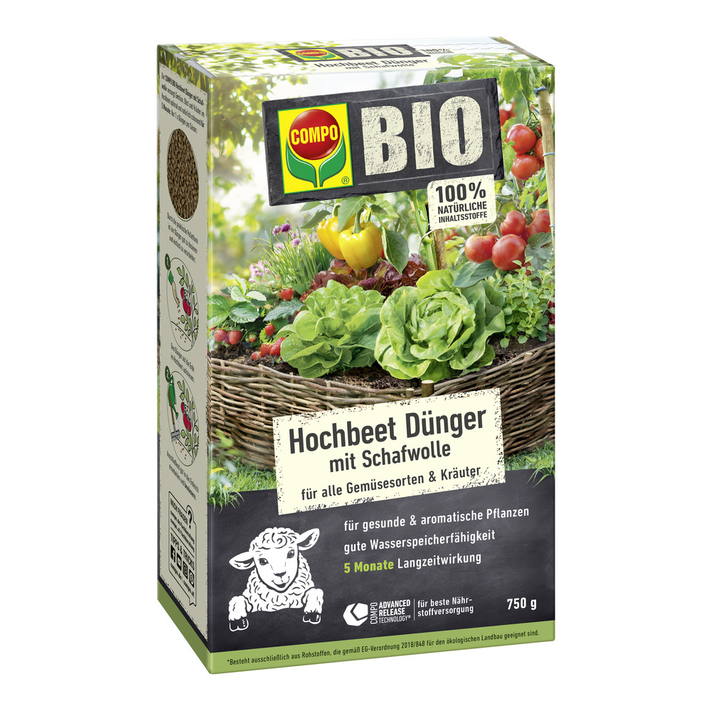 COMPO BIO Hochbeet Düngermit Schafwolle 750g