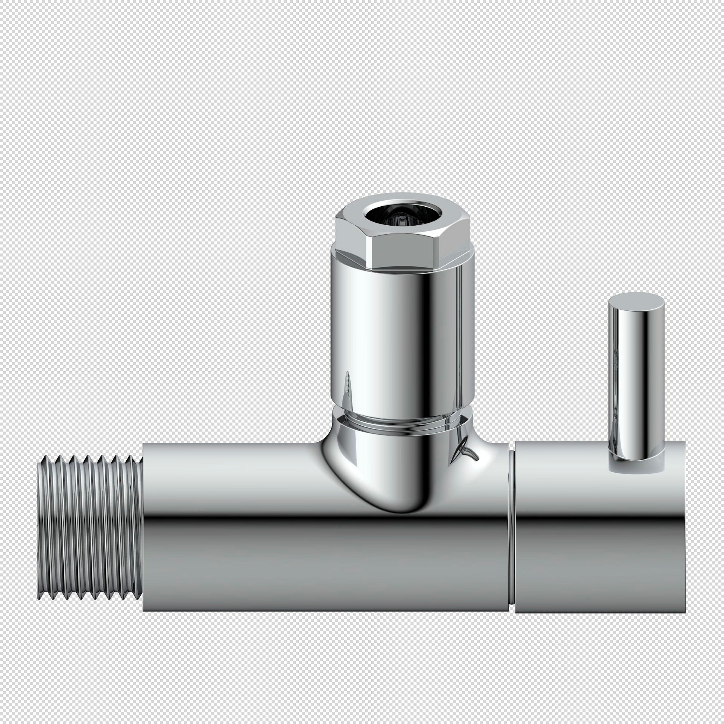 DEV-5WK, Eckventil, 1/2''AG x 10 mmQ, mit Rosette