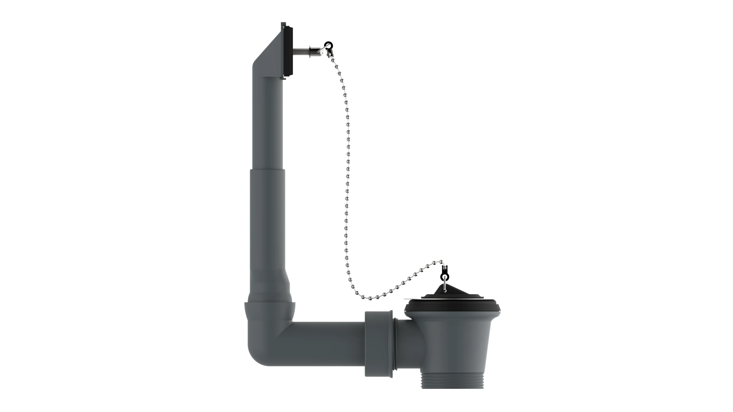ECO-SAVE KS Spülen-Ab- und Überlaufgarnitur, Grau, 1 1/2''AG x 70 mm, höhen