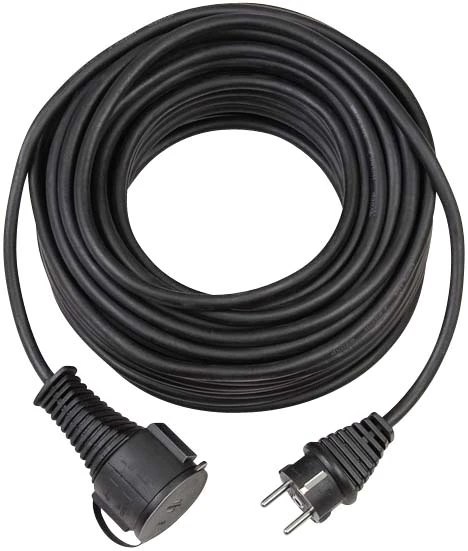 Verl.-Kabel BREMAXX 25m schwarz matt N05V3V3-F3G15 - Stecker u. Kupplung