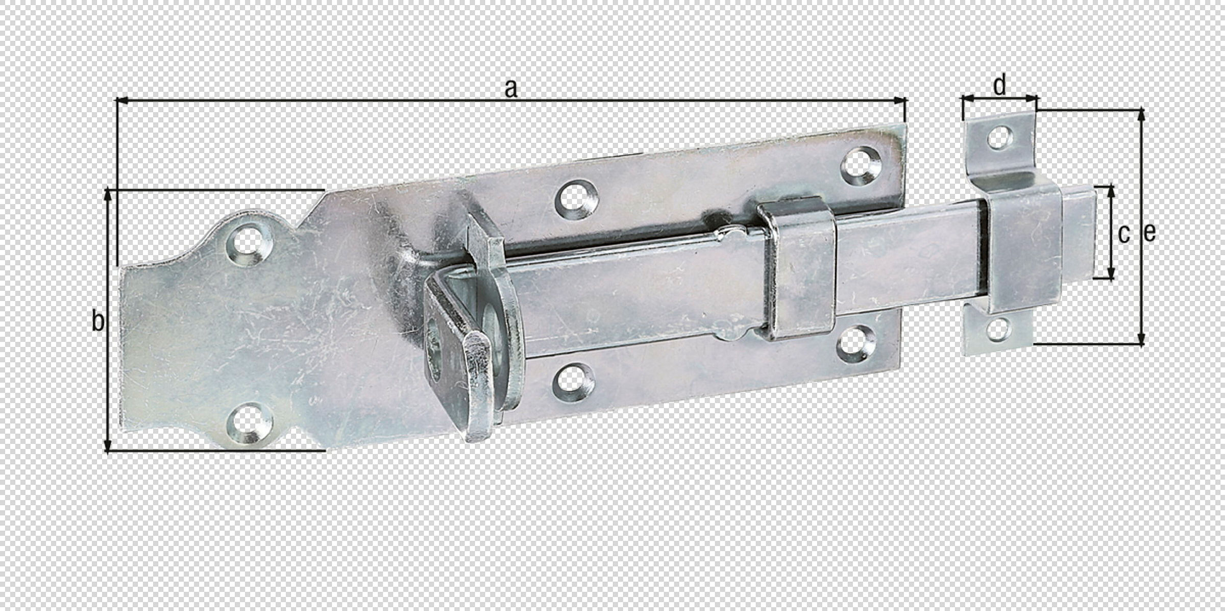 Schlossriegel mit flachem Griff 160x56 verzinkt