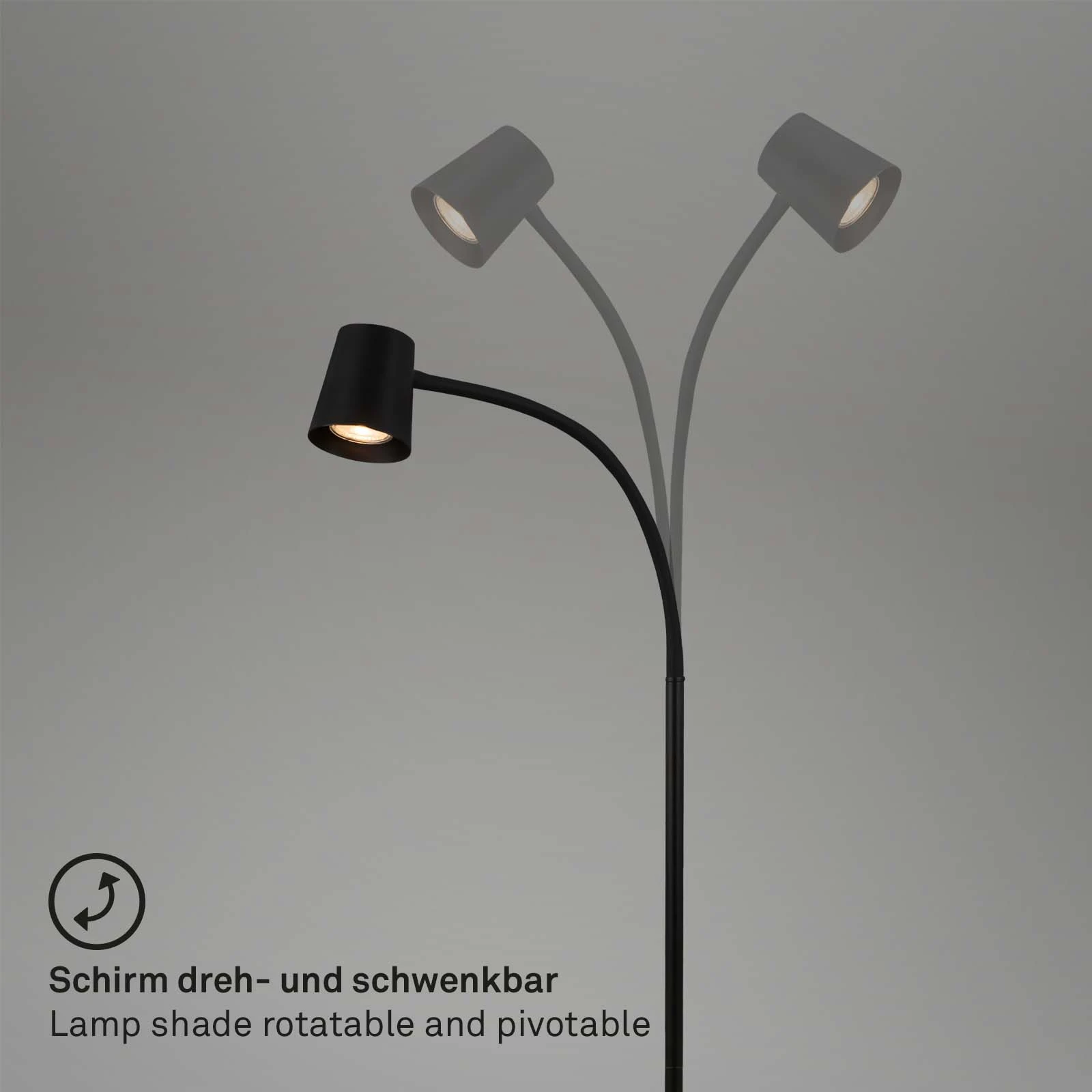 Stehleuchte, schwarz, 1xGU10/max. 9W exkl.