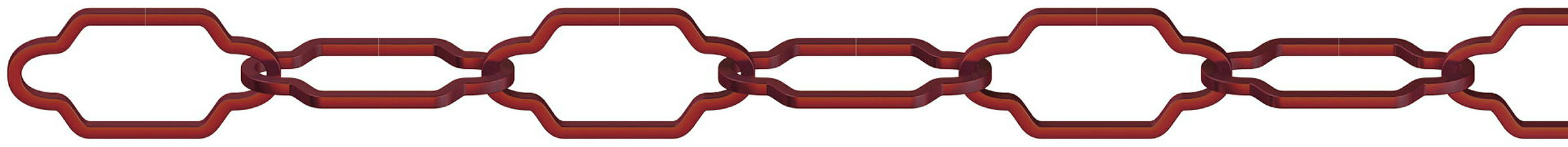 Zierkette, Kathedralekette (Spule) 2 mm Stahl altkupfer, 5 m