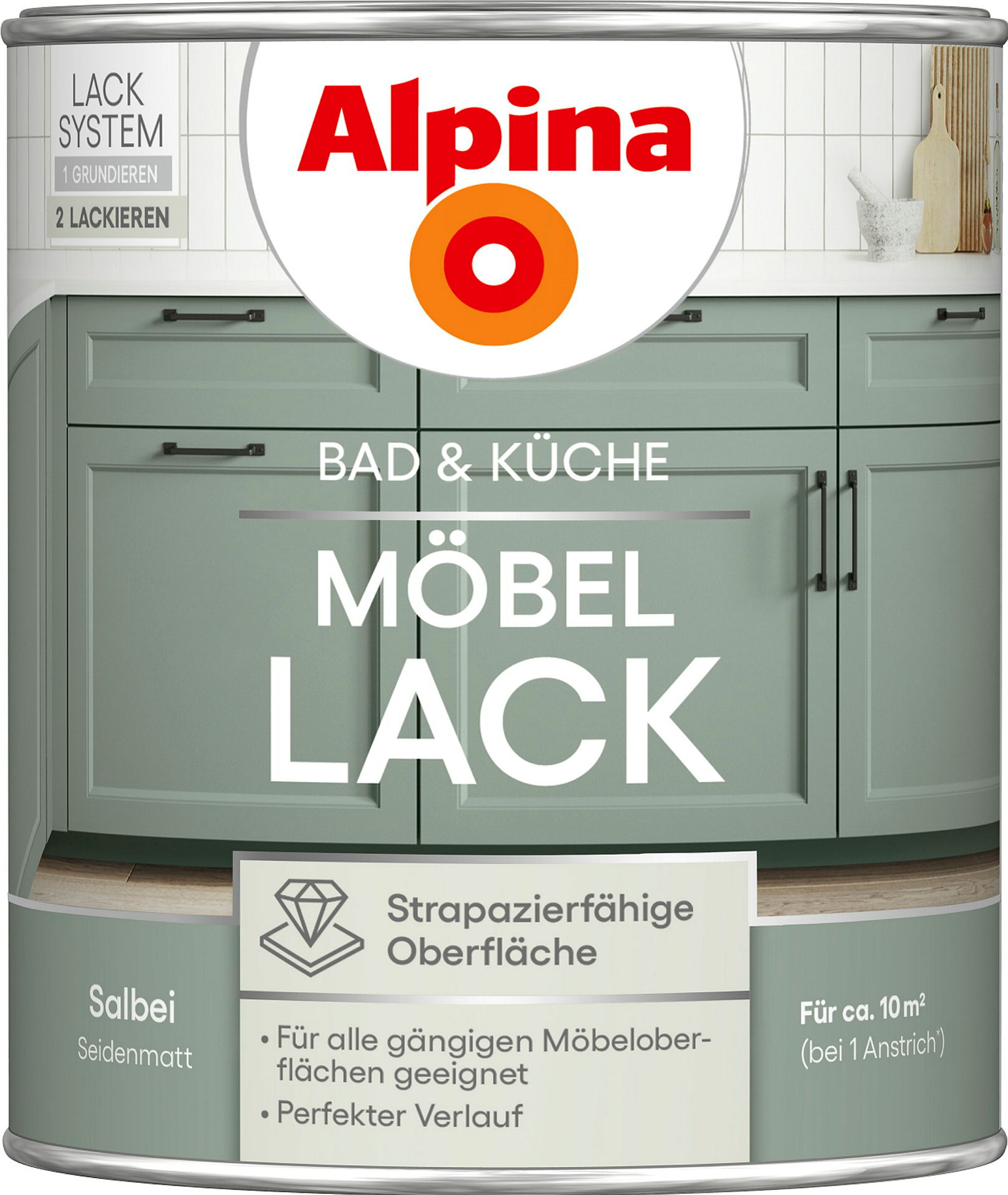 Alpina Bad & Küche Möbel-Lack Salbei SM 0,75L