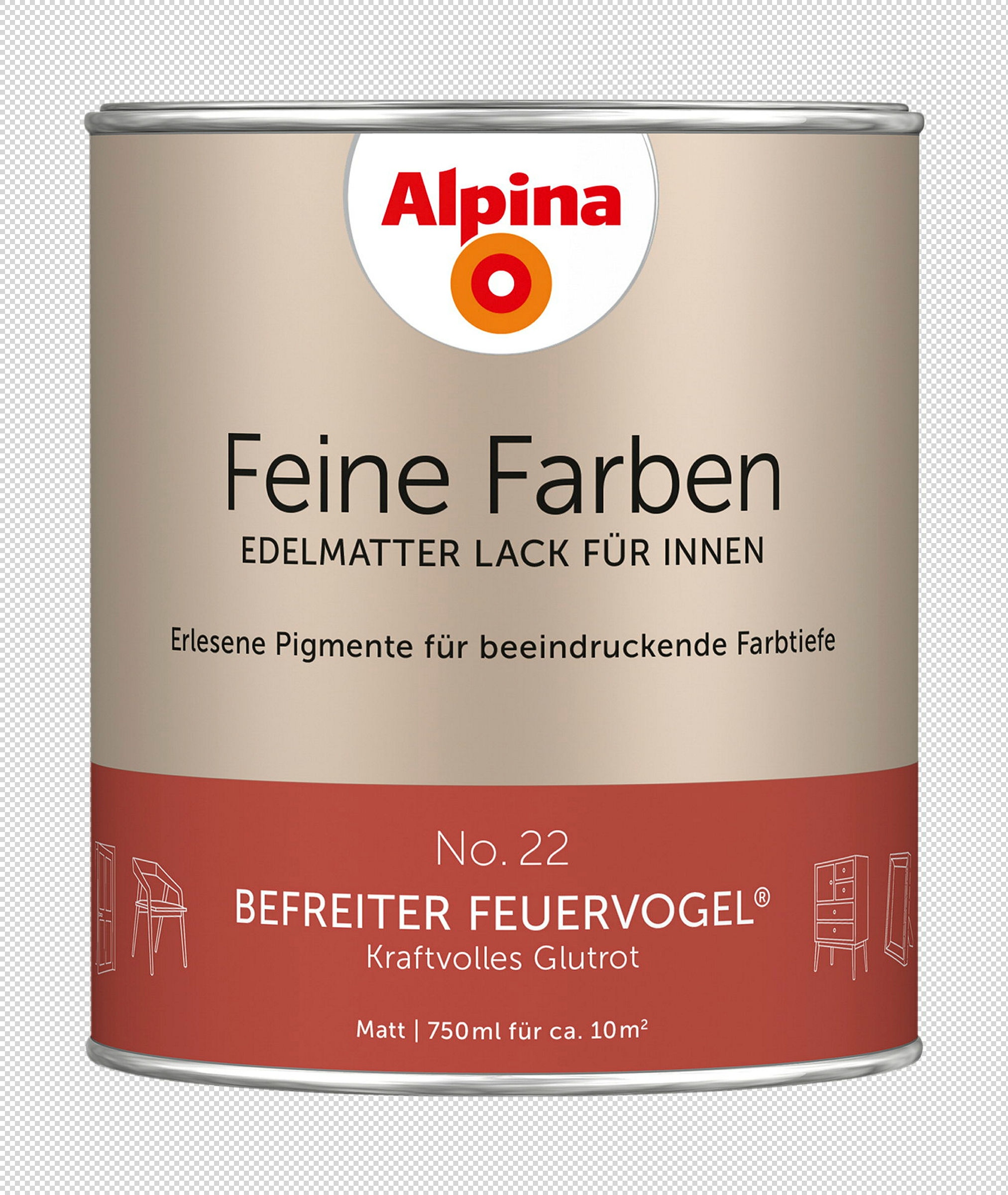 Alpina Feine Farben Lack No. 22 Befreiter Feuervogel® edelmatt 750ml