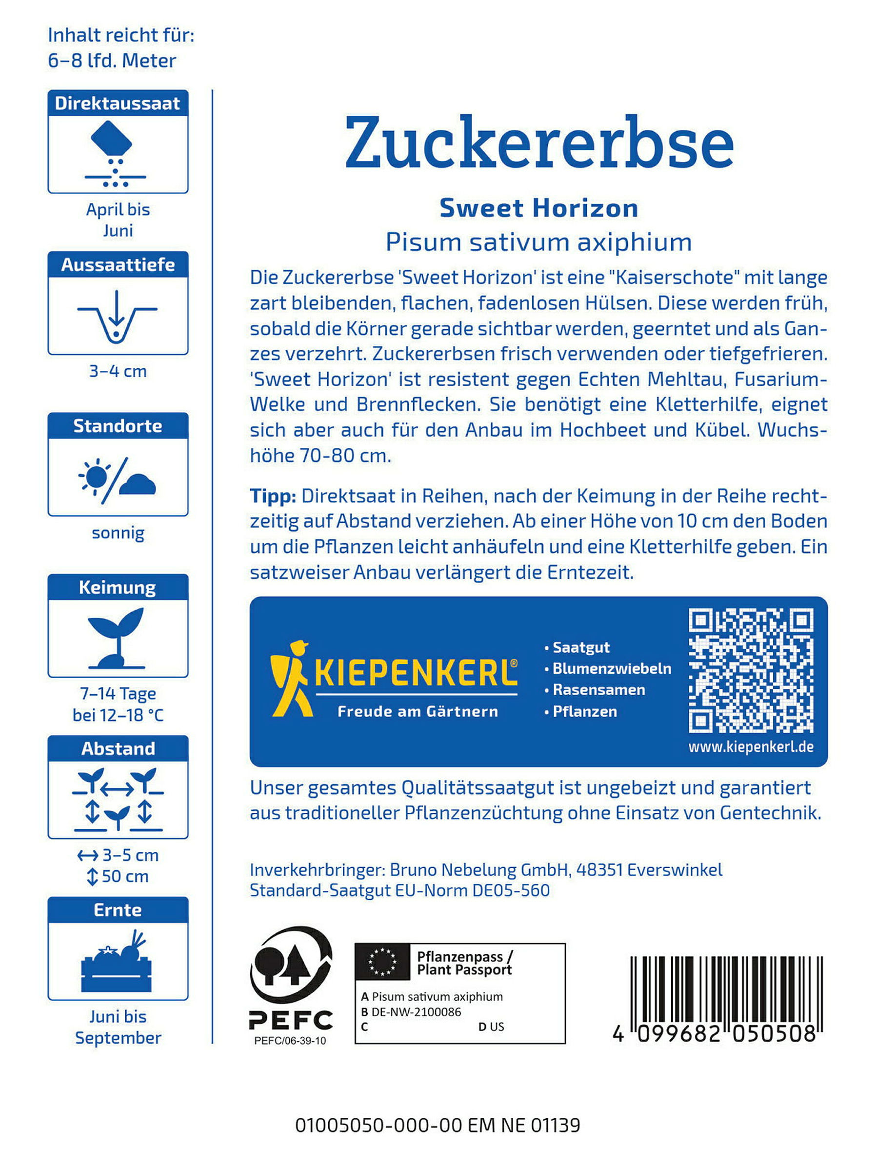 Kiepenkerl Zuckererbse Sweet Horizon