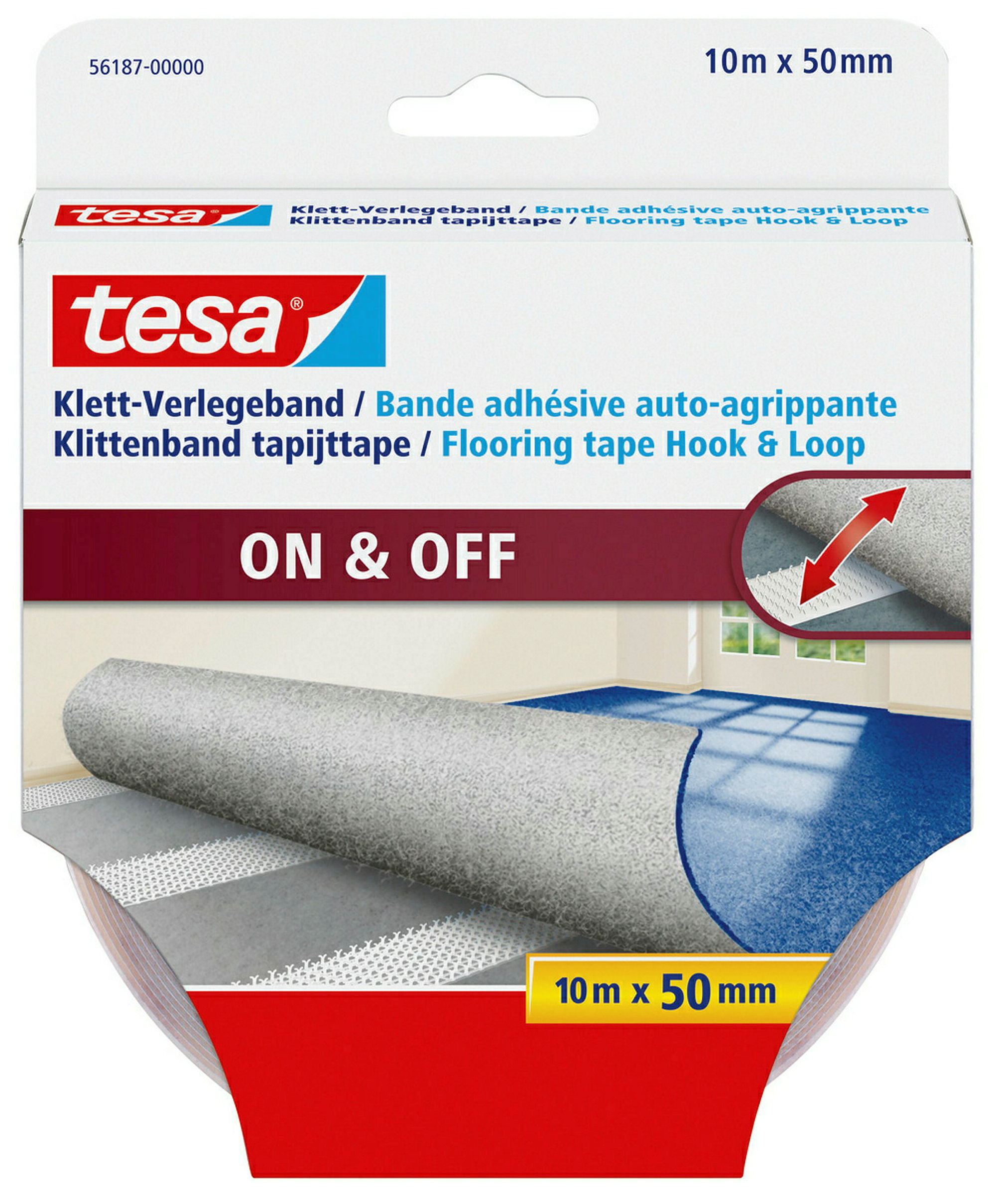 tesa® Klett-Verlegeband, 10m x 50mm
