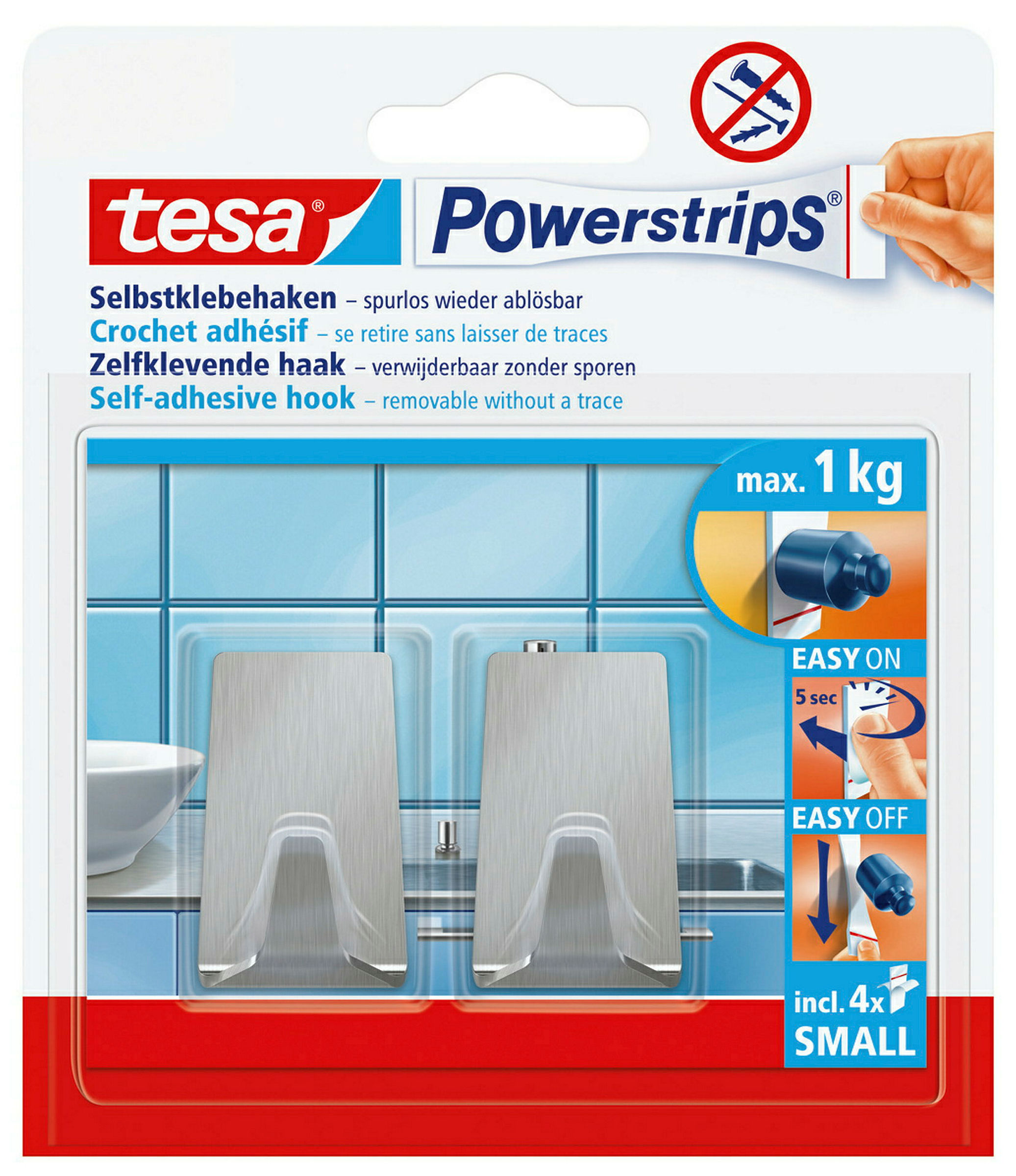 tesa Powerstrips® Haken Small Metall rechteckig