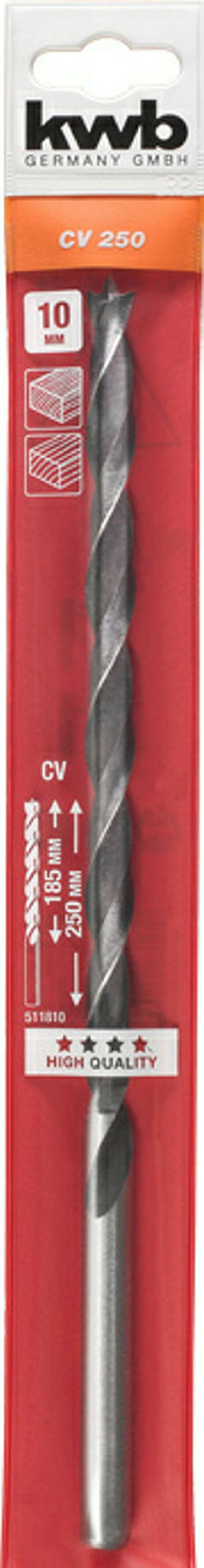 Balkenbohrer, Holzspiralbohrer, extra lang, 250 mm, ø 10.0 mm