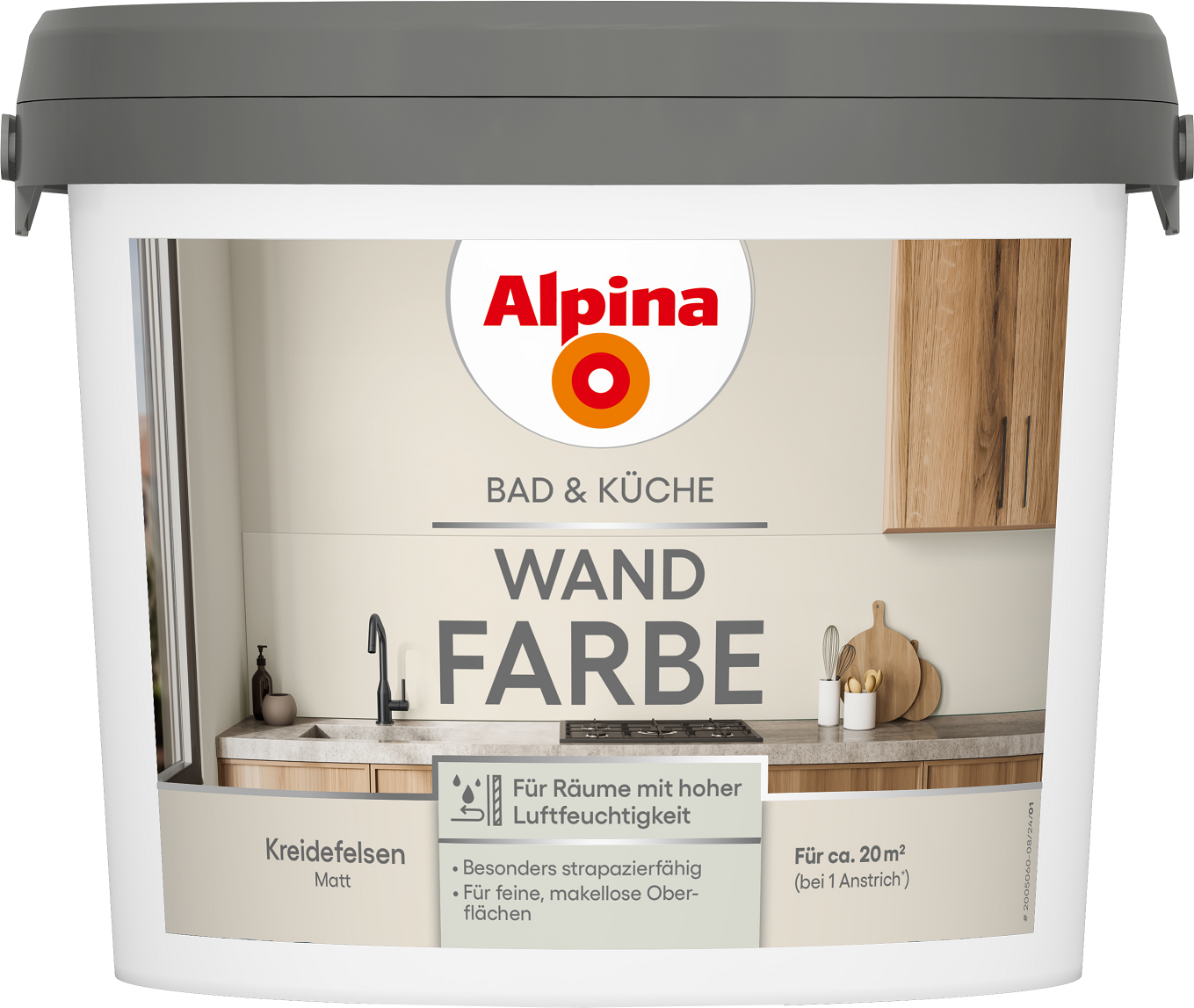 Alpina Bad & Küche Wand-Farbe Kreidefelsen 2,5L
