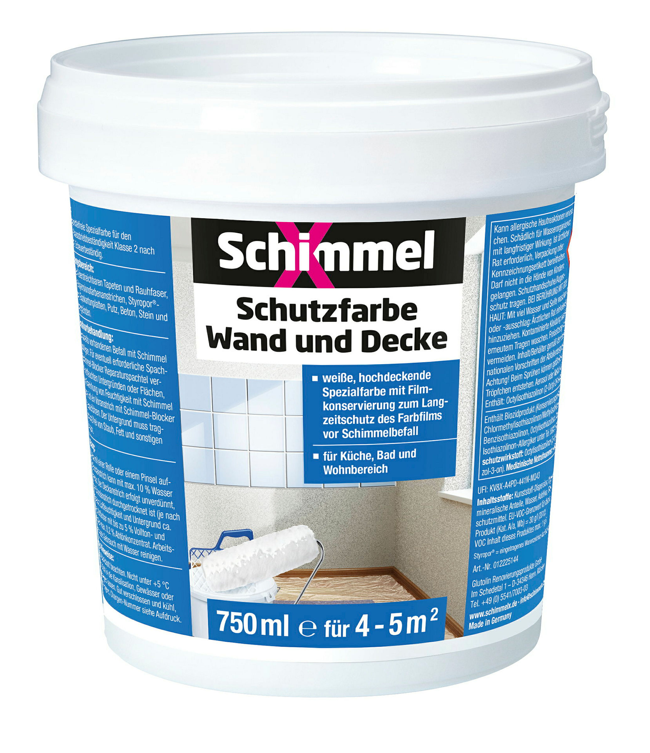 SchimmelX Schutzfarbe Wand und Decke 750 ml