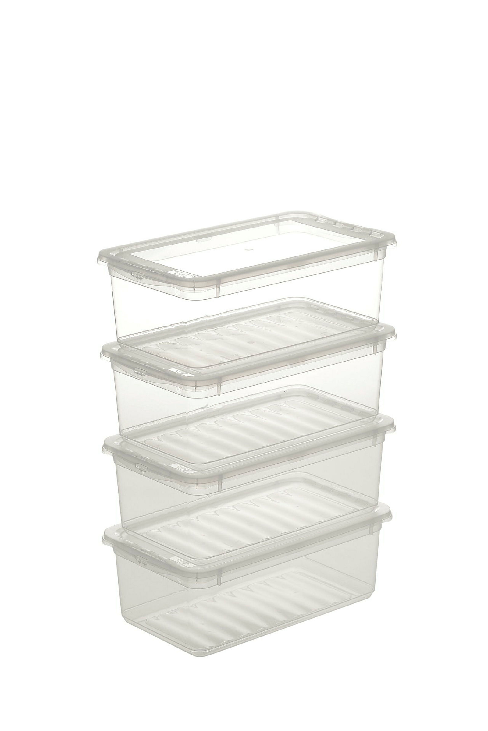 keeeper Aufbewahrungsboxen, 4 X 5,5 L, 33 x 19,5 x 12 cm, Bea, Transparent