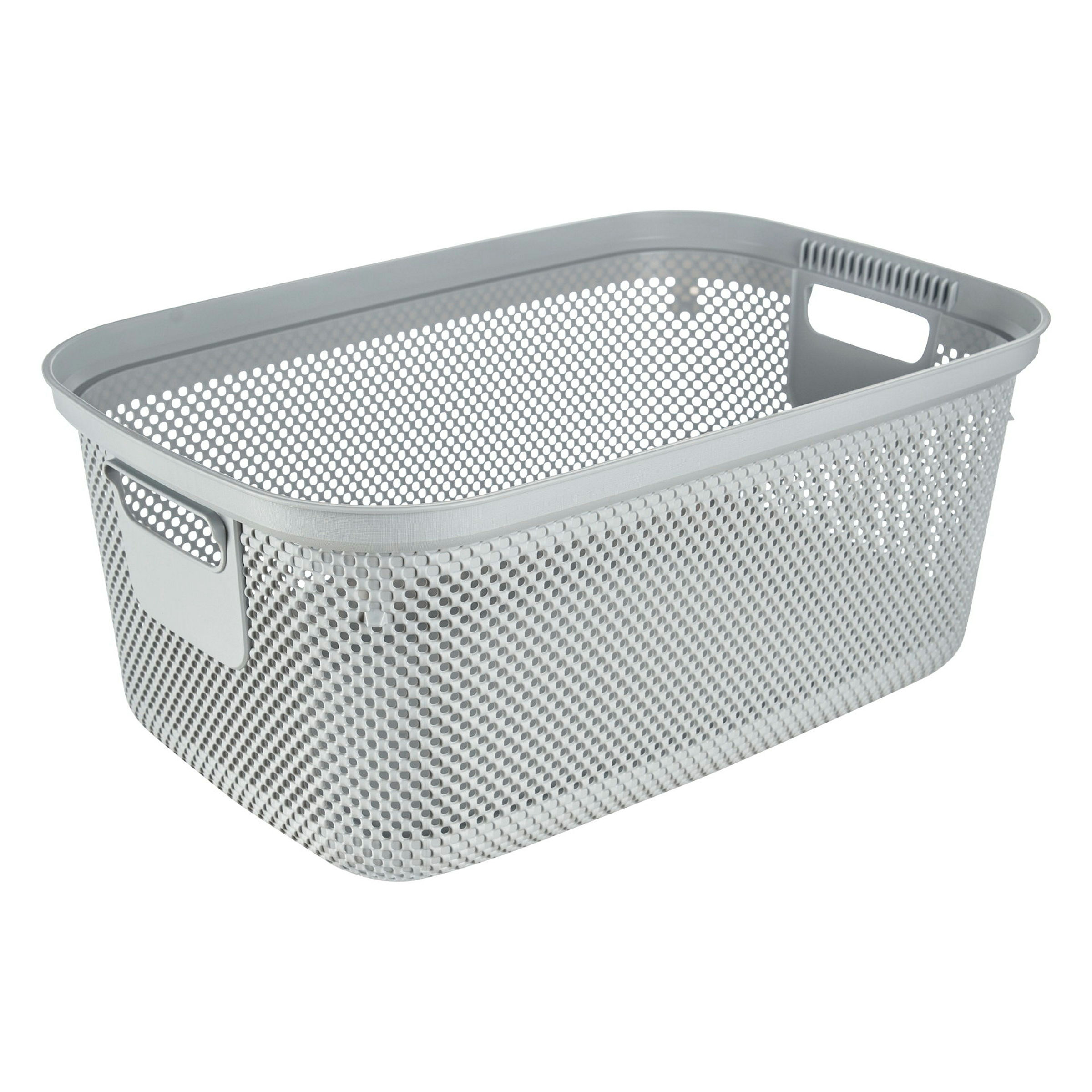 keeeper Wäschekorb in Strick-Optik, 53 x 34,5 x 22,5 cm, Bosse, Grau