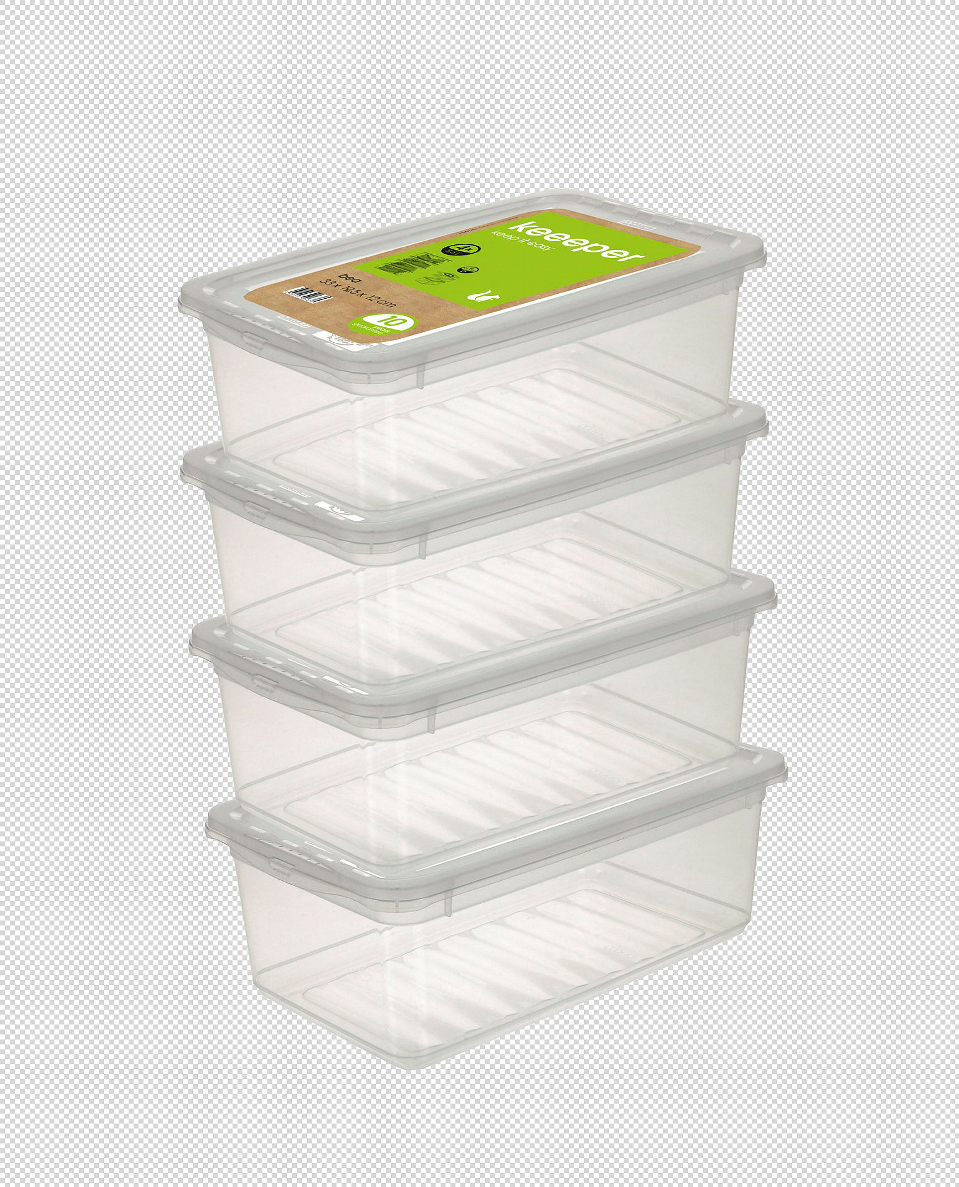 keeeper Aufbewahrungsboxen, 4 X 5,5 L, 33 x 19,5 x 12 cm, Bea, Transparent