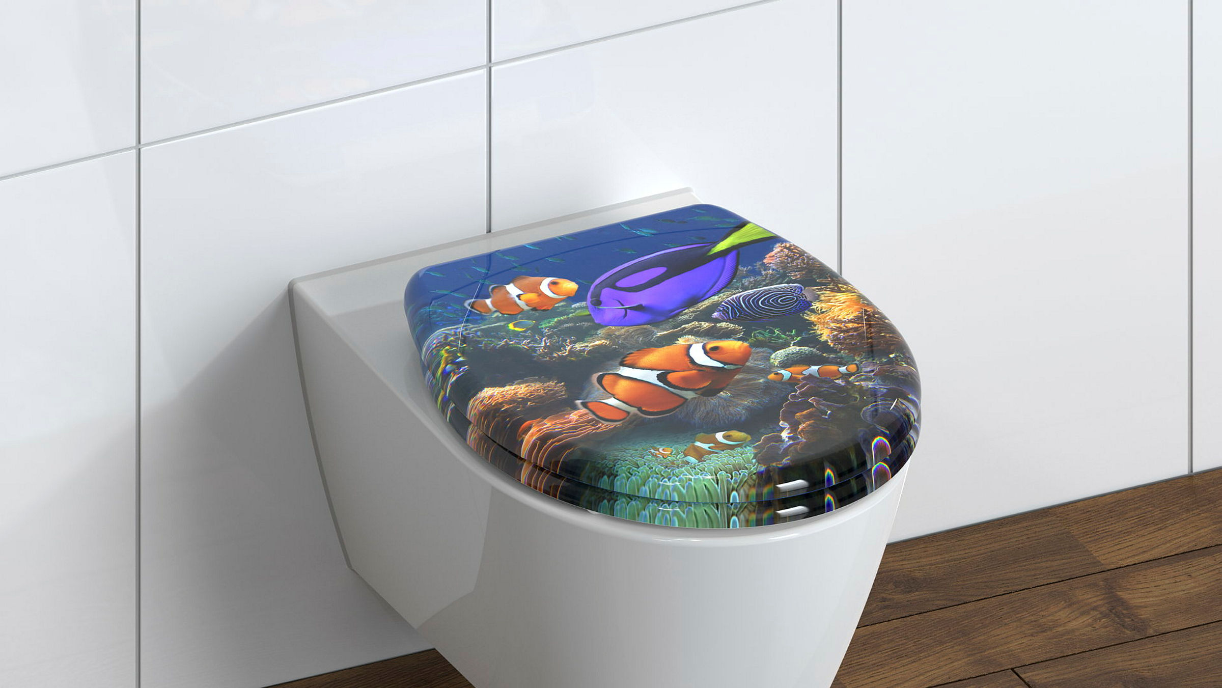 Duroplast WC-Sitz SEA LIFE, mit Absenkautomatik und Schnellverschluss
