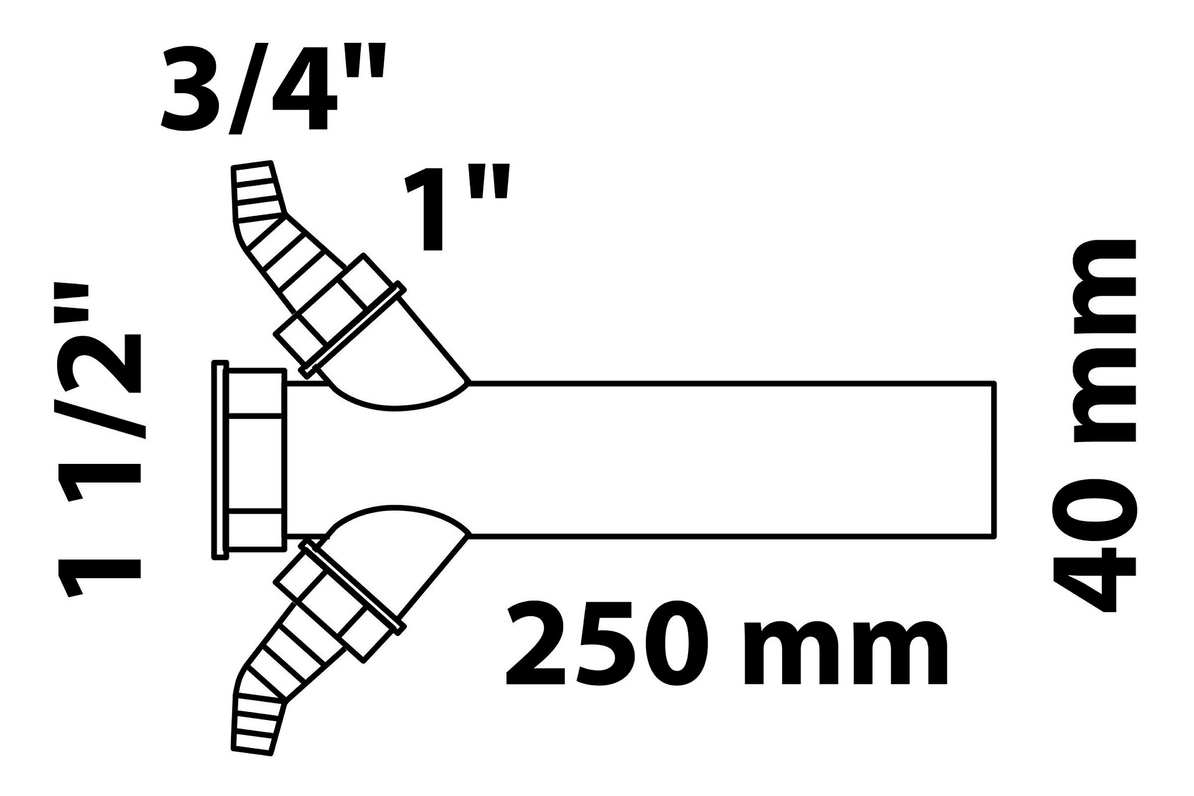 ECO-SAVE KS Tauchrohr, Grau, 1 1/2''IG x 250 mm, mit 3/4'' Doppel-Geräteans