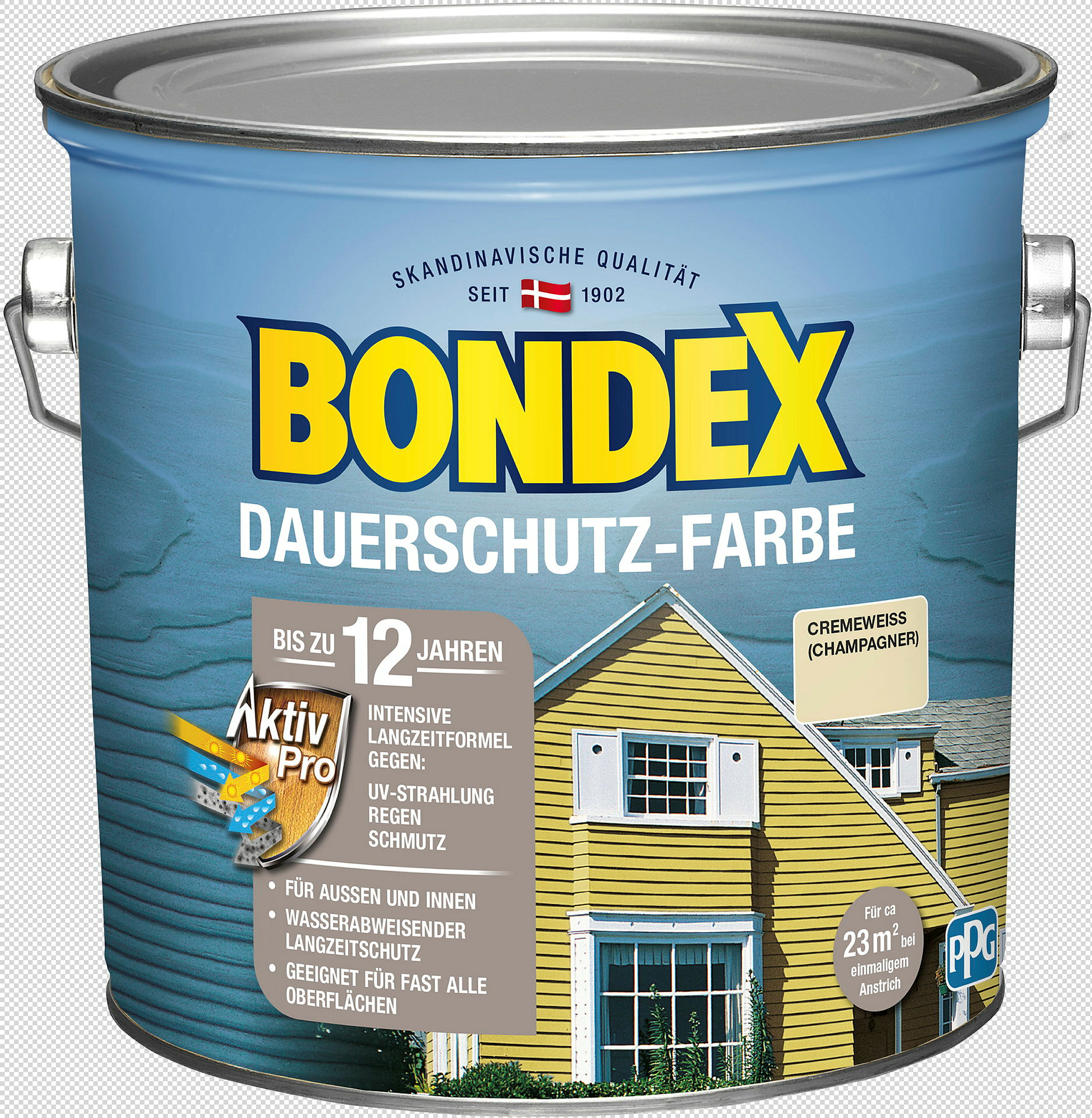 BONDEX Dauerschutz-Farbe Cremeweiß / Champagner 2,50l