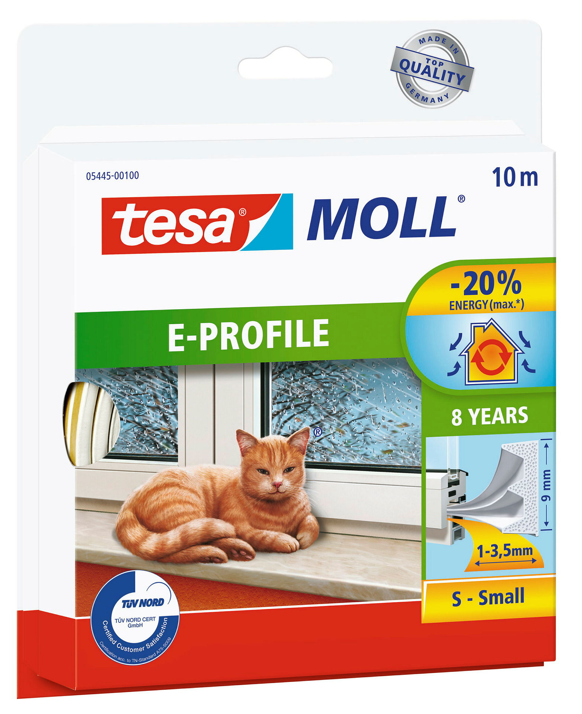 tesamoll® E-Profil weiß, für Spalten von 1-3,5mm