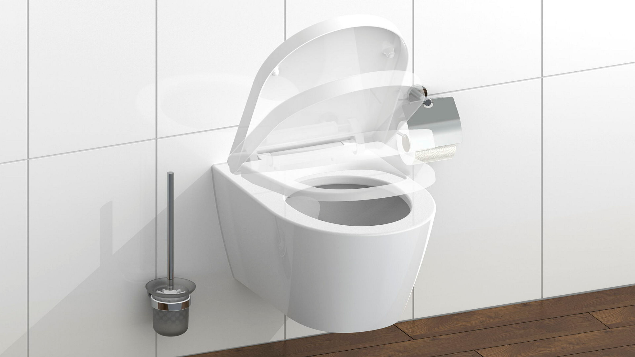 Duroplast WC-Sitz D-Form WHITE, mit Absenkautomatik und Schnellverschluss