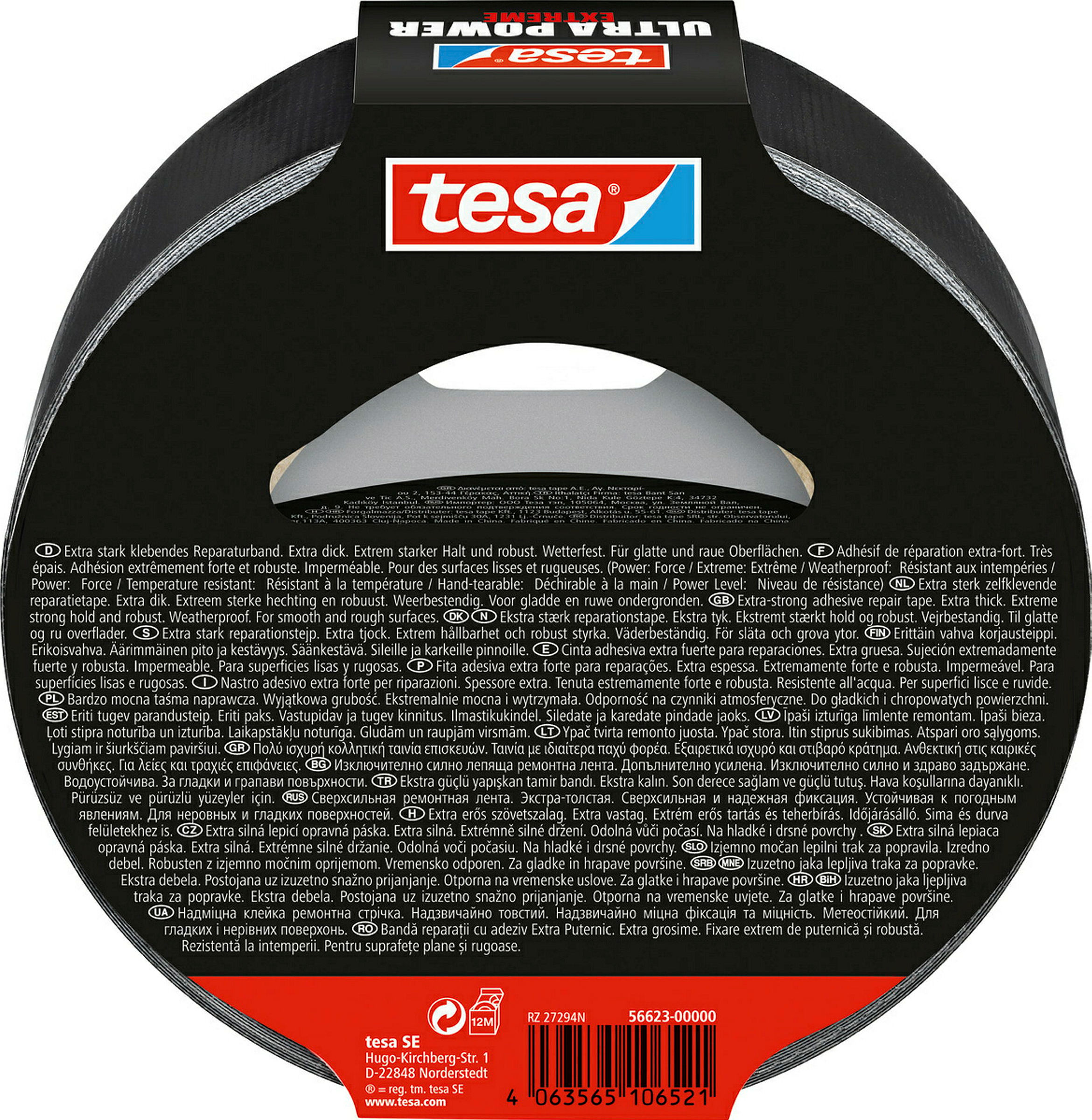 tesa Ultra Power Extreme repair, 25m x 50 mm, schwarz