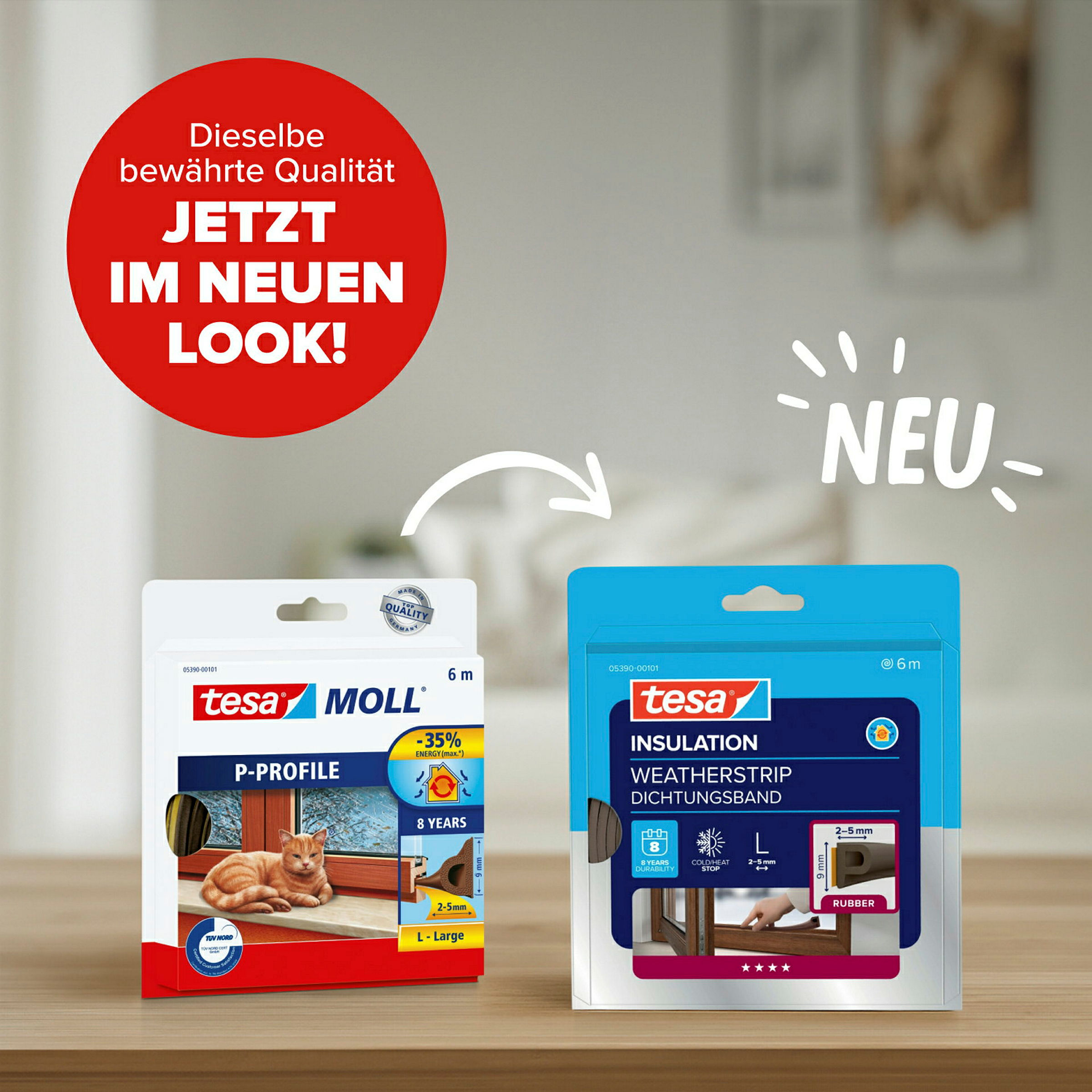 tesamoll® P-Profil braun, für Spalten von 2-5mm