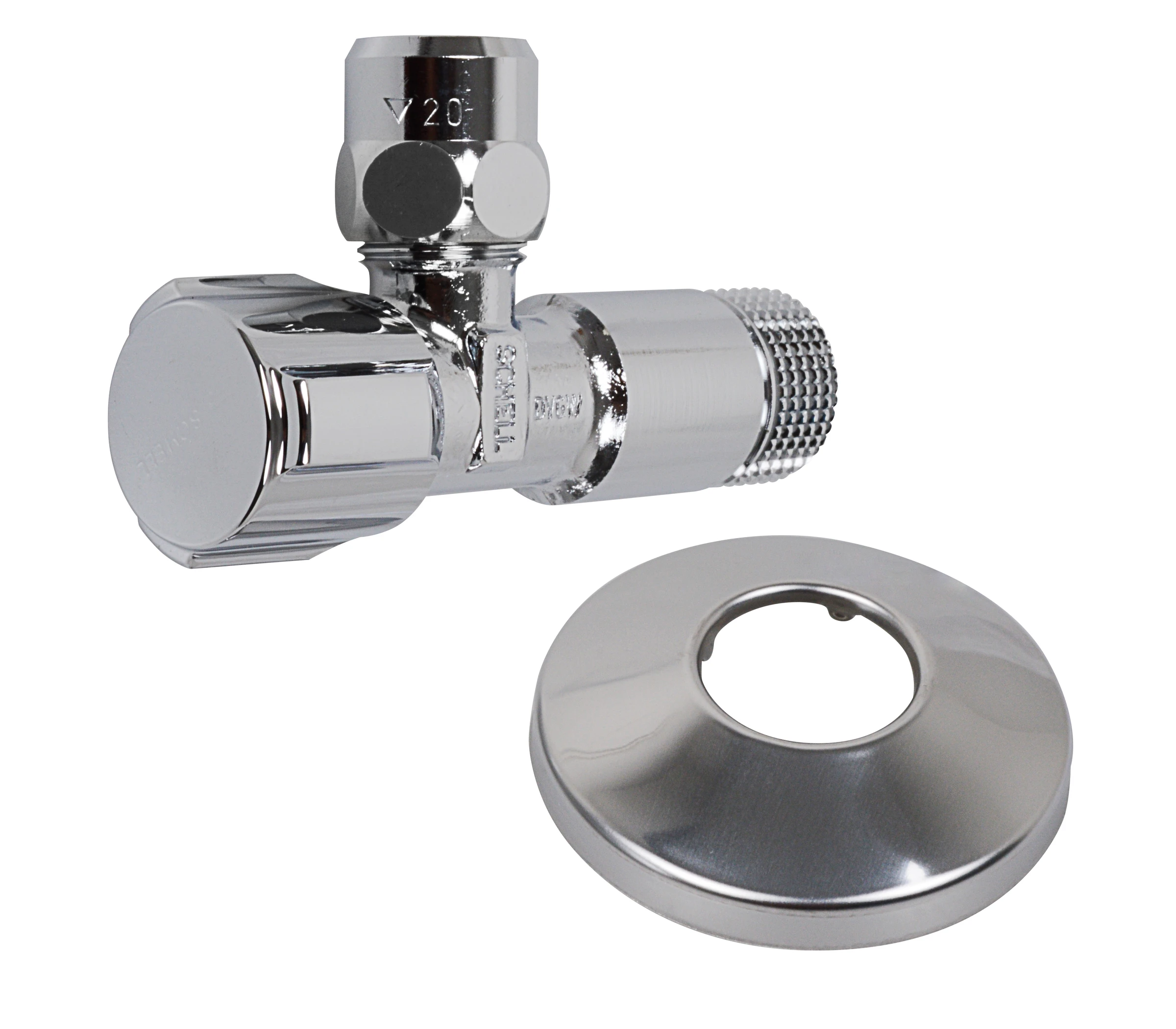 SCHELL Eckventil, Chrom, 1/2''AG x 3/8'' x 10 mmQ, mit Schubrosette