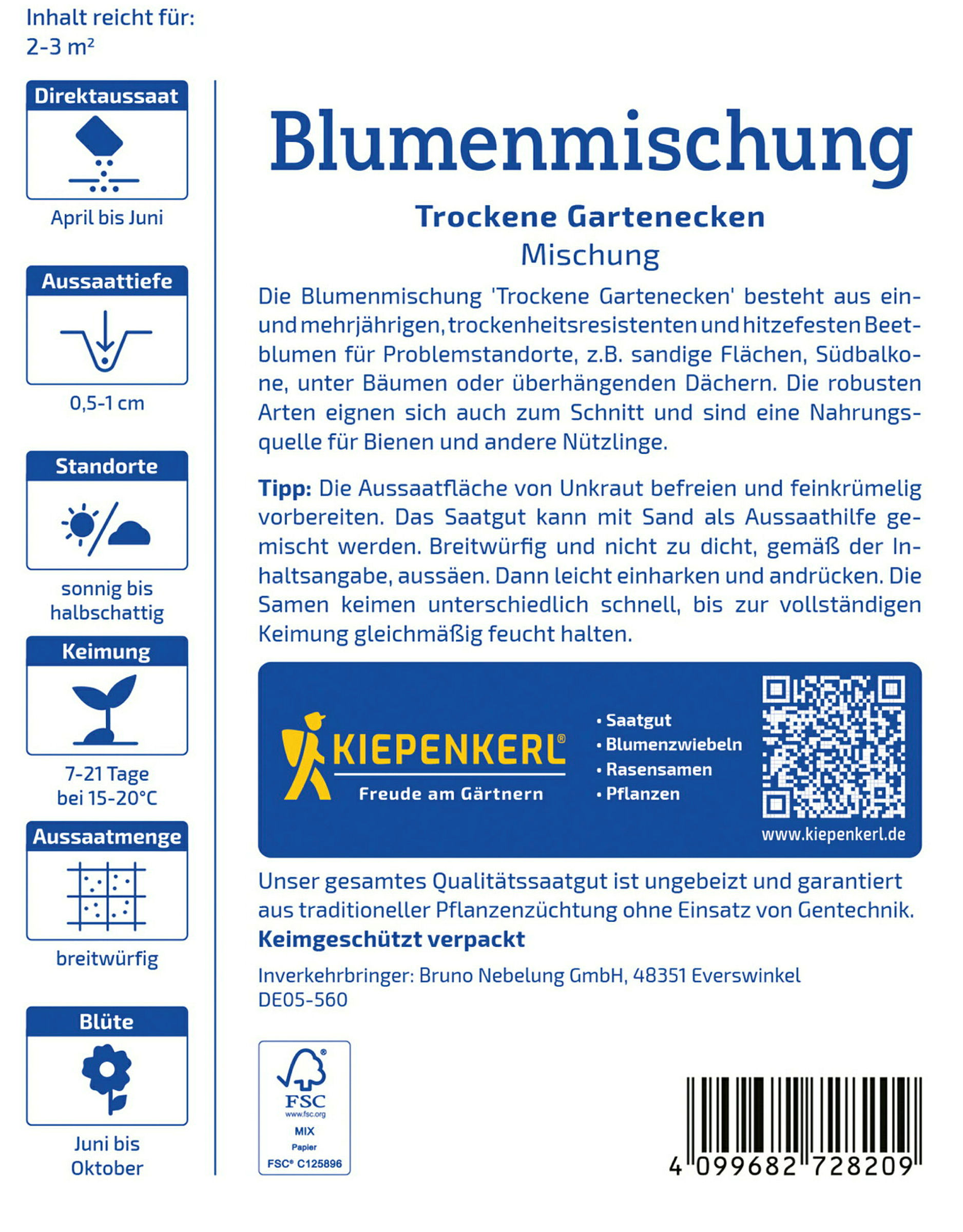Kiepenkerl Blumenmischung Trockene Gartenecken