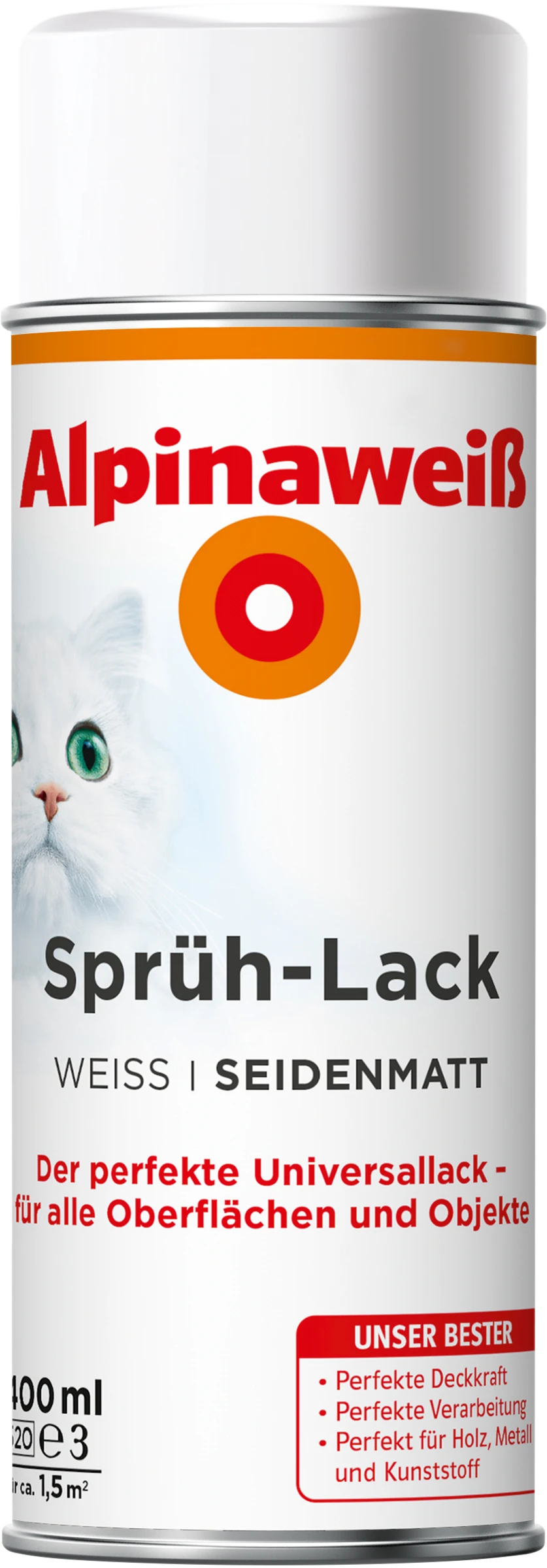Alpinaweiß Sprüh-Lack 400ml seidenmatt