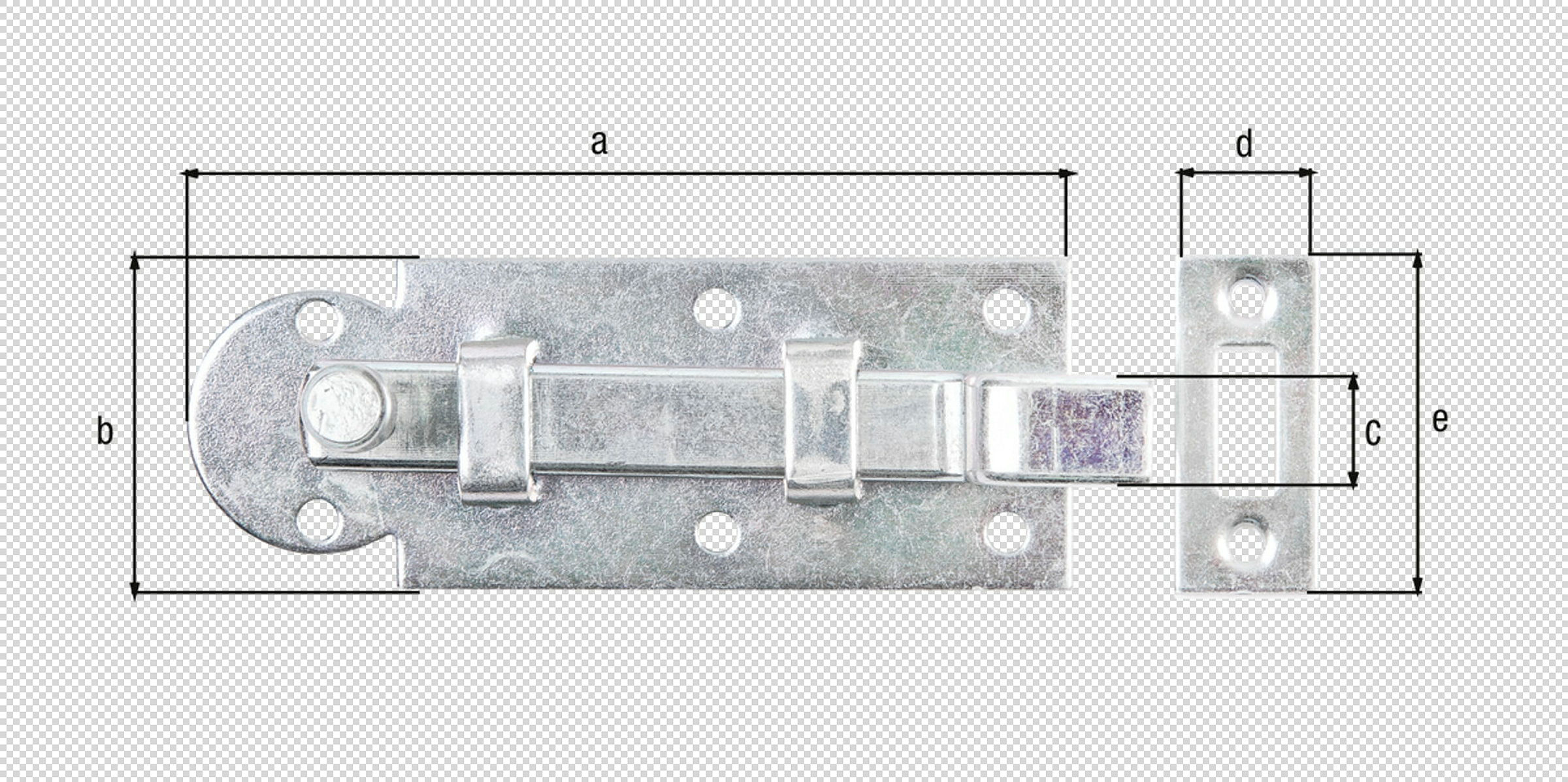 Fensterriegel mit Knopfgriff 80x30 gekröpft verzinkt