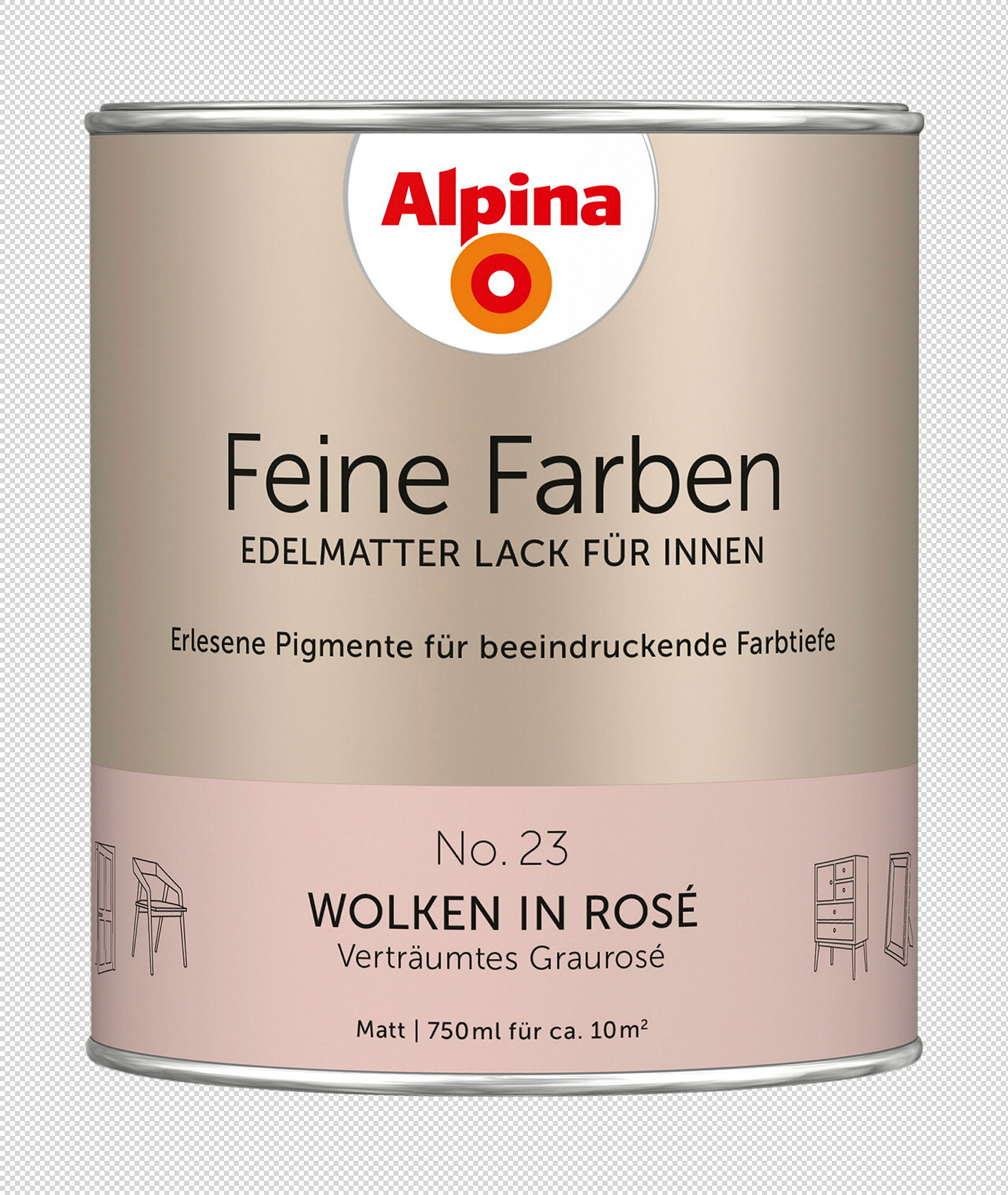 Alpina Feine Farben Lack No. 23 Wolken in Rosé edelmatt 750ml