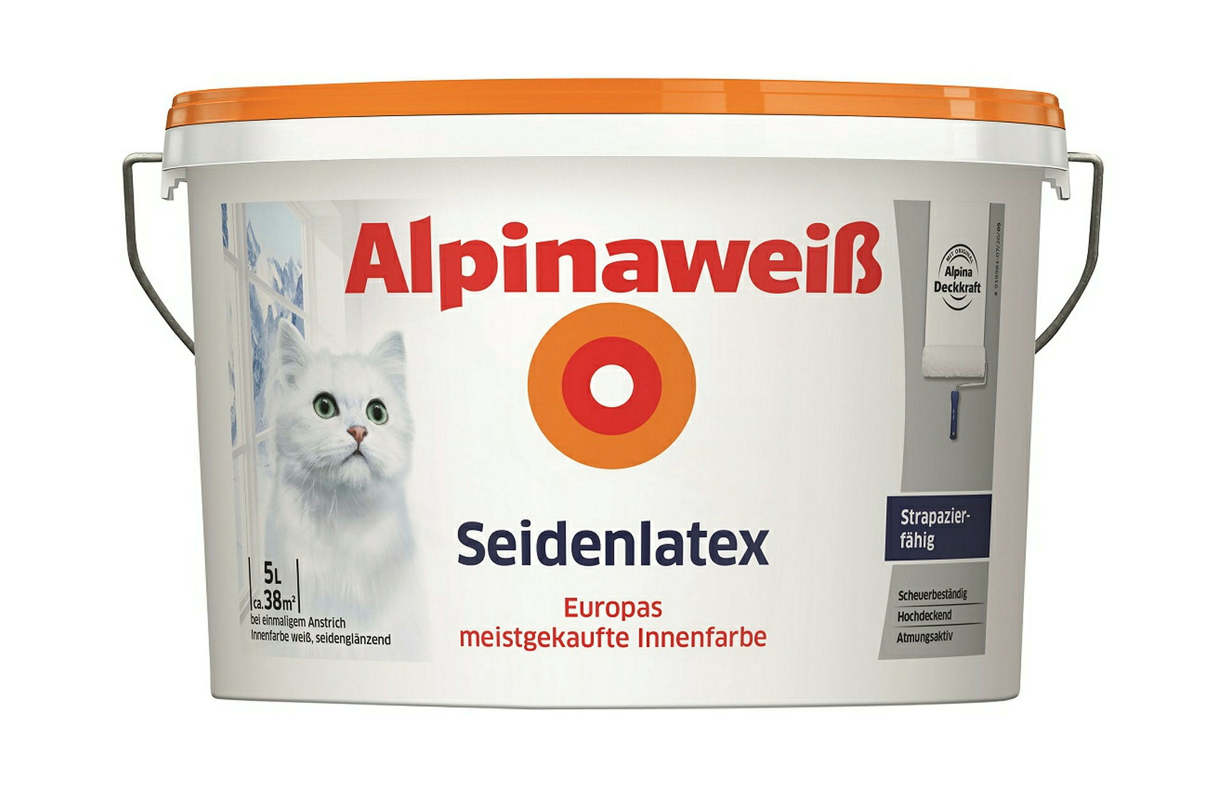 Alpinaweiß Seidenlatex 5 Liter seidenglänzend