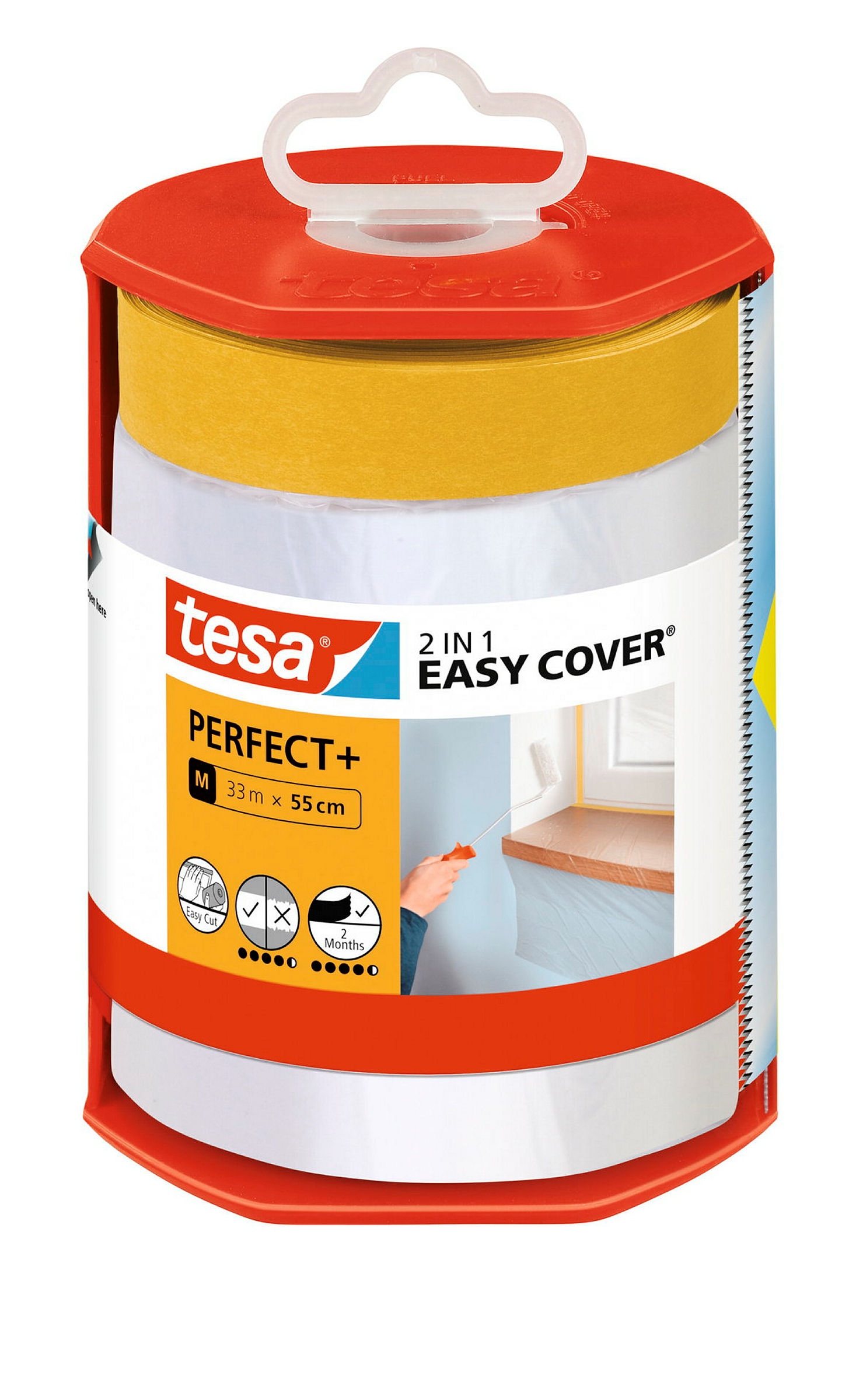 tesa® Easy Cover Perfect+ Spender & Nachfüllrolle M, 33m x 55cm