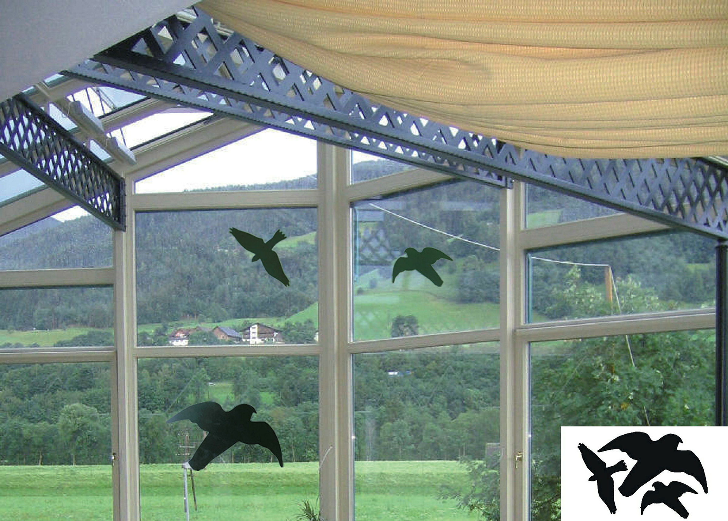 Greifvogelsilhouetten Classic, 3 Stück, schwarz