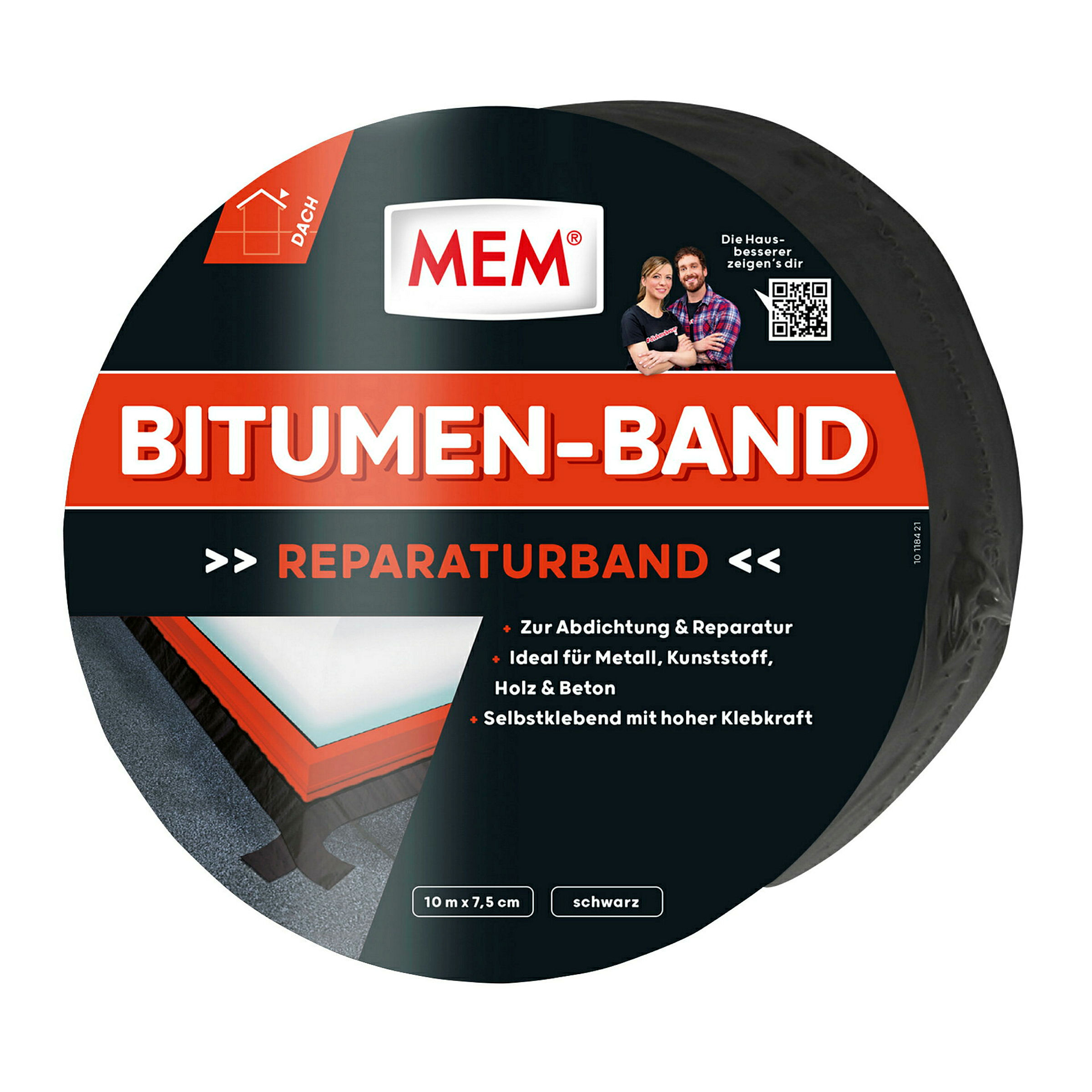 MEM Bitumen-Band, 10 m x 7,5 cm schwarz