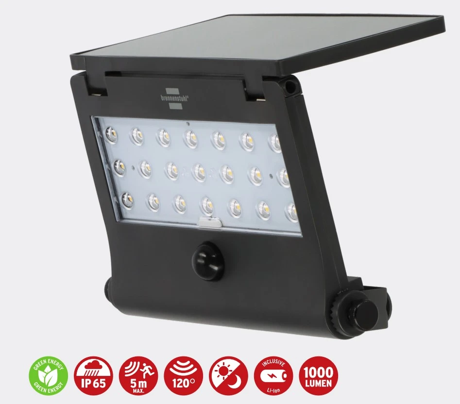 Solar LED Strahler SOL 1000 Pad mit Bewegungsmelder 1000lm IP65
