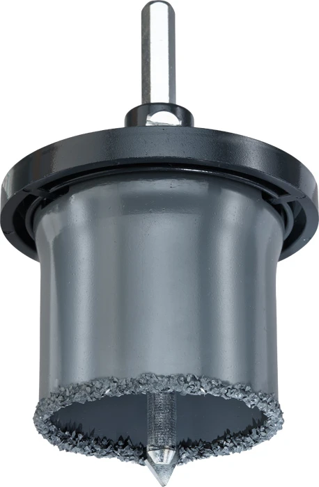Lochsäge hartmetallbestreut, mit Trägerteller und Zentrierbohrer, ø 68 mm